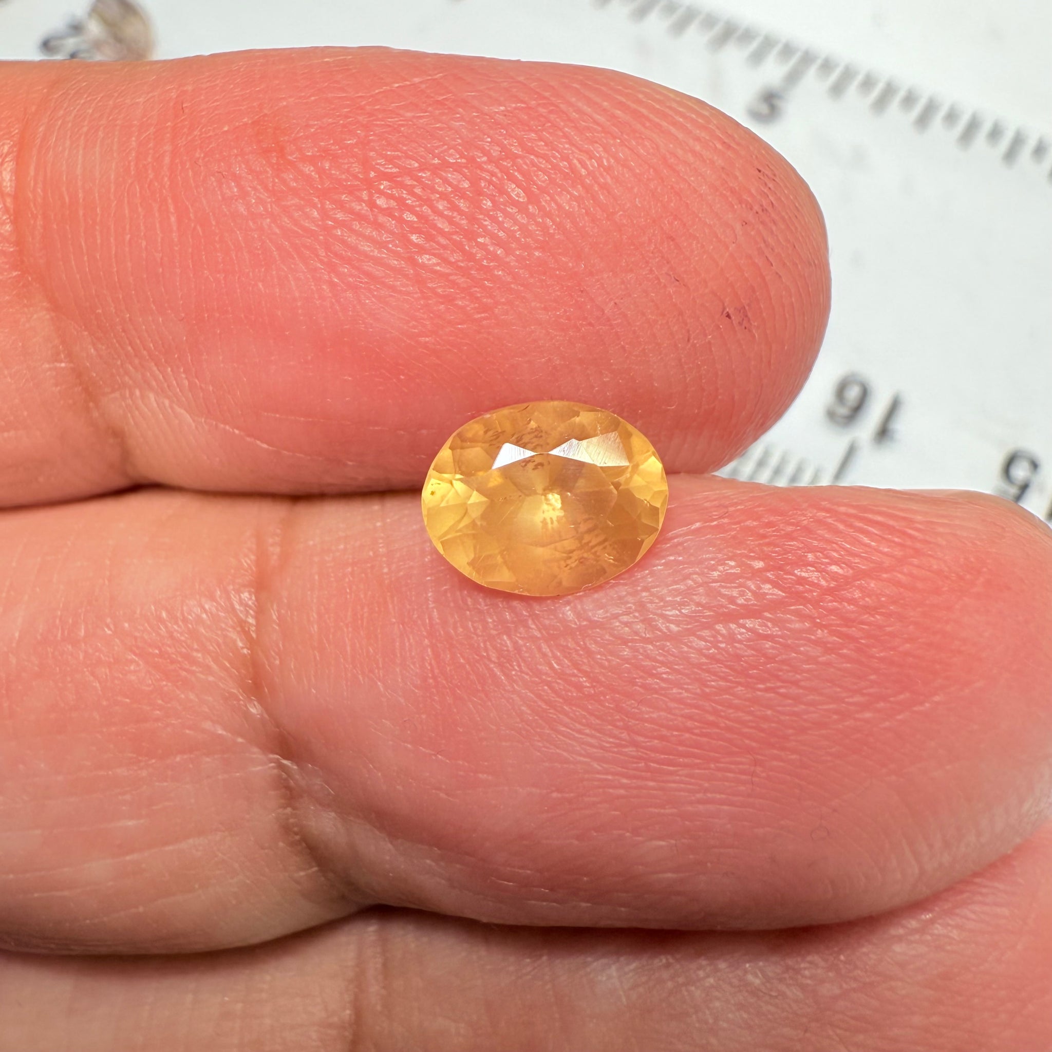 Yellow Sapphire, 1.28ct, Tanzania, silky, Untreated Unheated, culet slightly scratched, not noticeable face up, I have graded as native cut