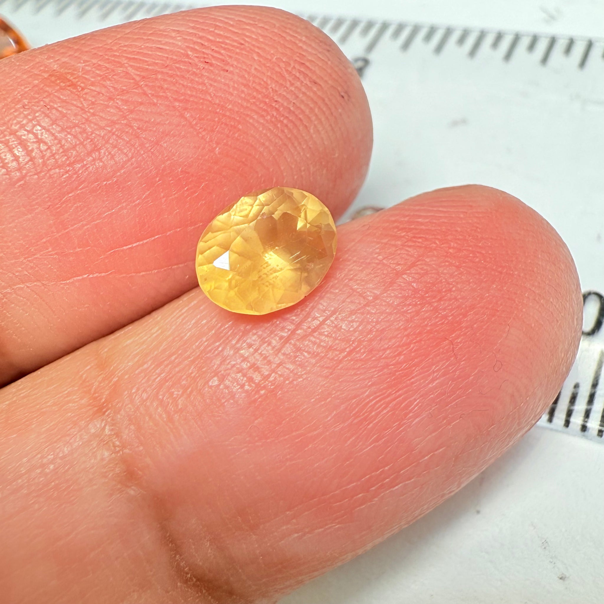 Yellow Sapphire, 1.28ct, Tanzania, silky, Untreated Unheated, culet slightly scratched, not noticeable face up, I have graded as native cut