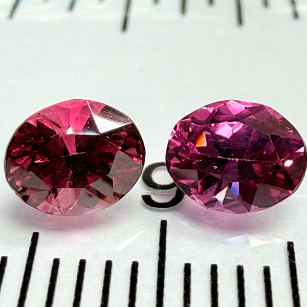 Rhodolite Garnet pair, 1.29ct total weight, Umba Valley, Tanzania, Untreated Unheated