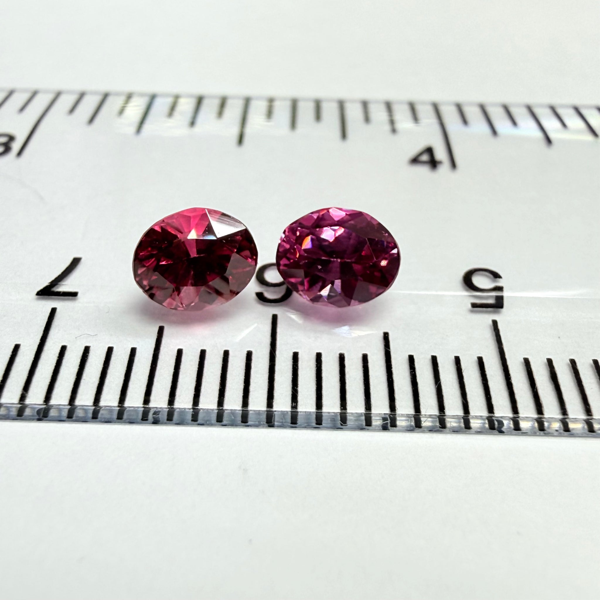 Rhodolite Garnet pair, 1.29ct total weight, Umba Valley, Tanzania, Untreated Unheated