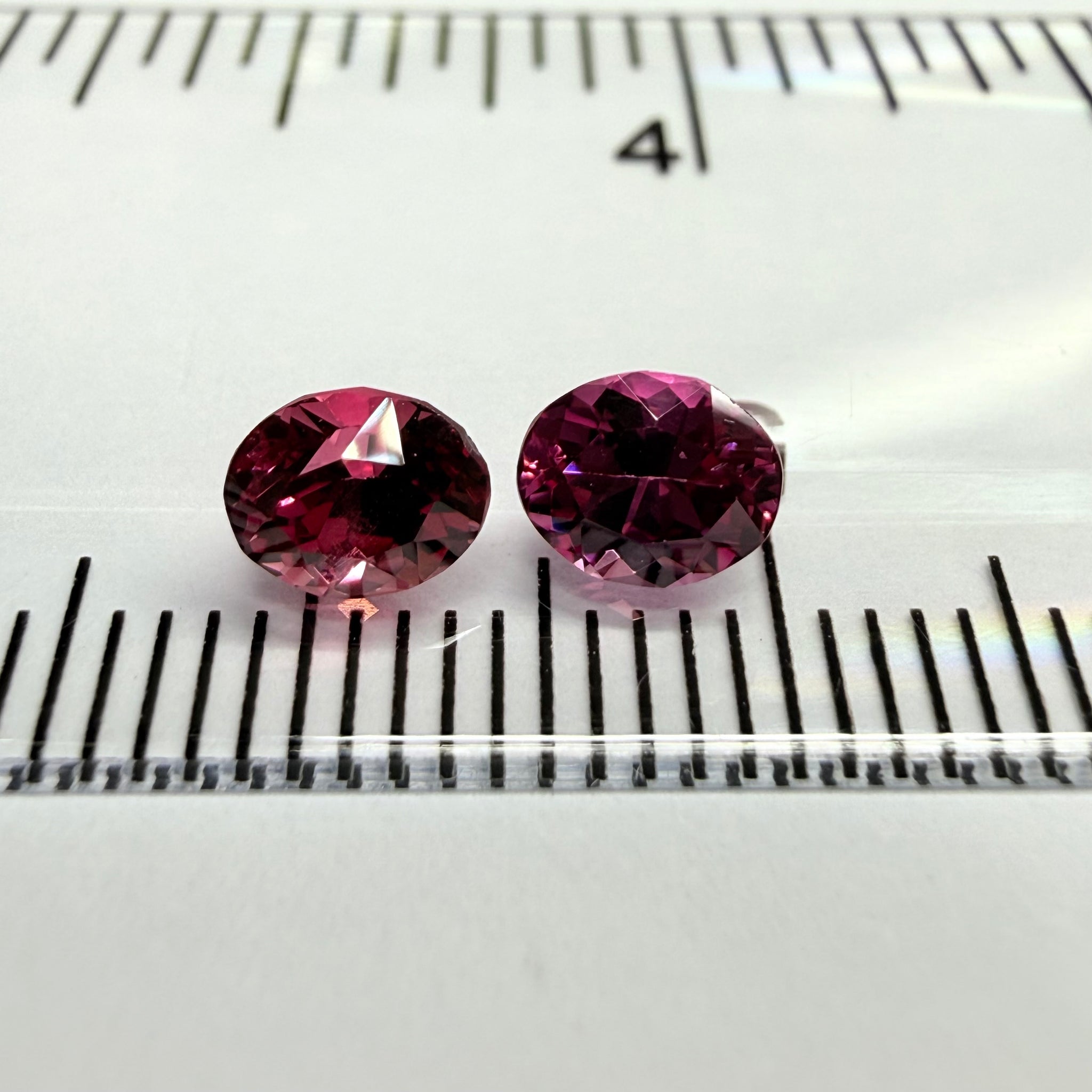 Rhodolite Garnet pair, 1.29ct total weight, Umba Valley, Tanzania, Untreated Unheated