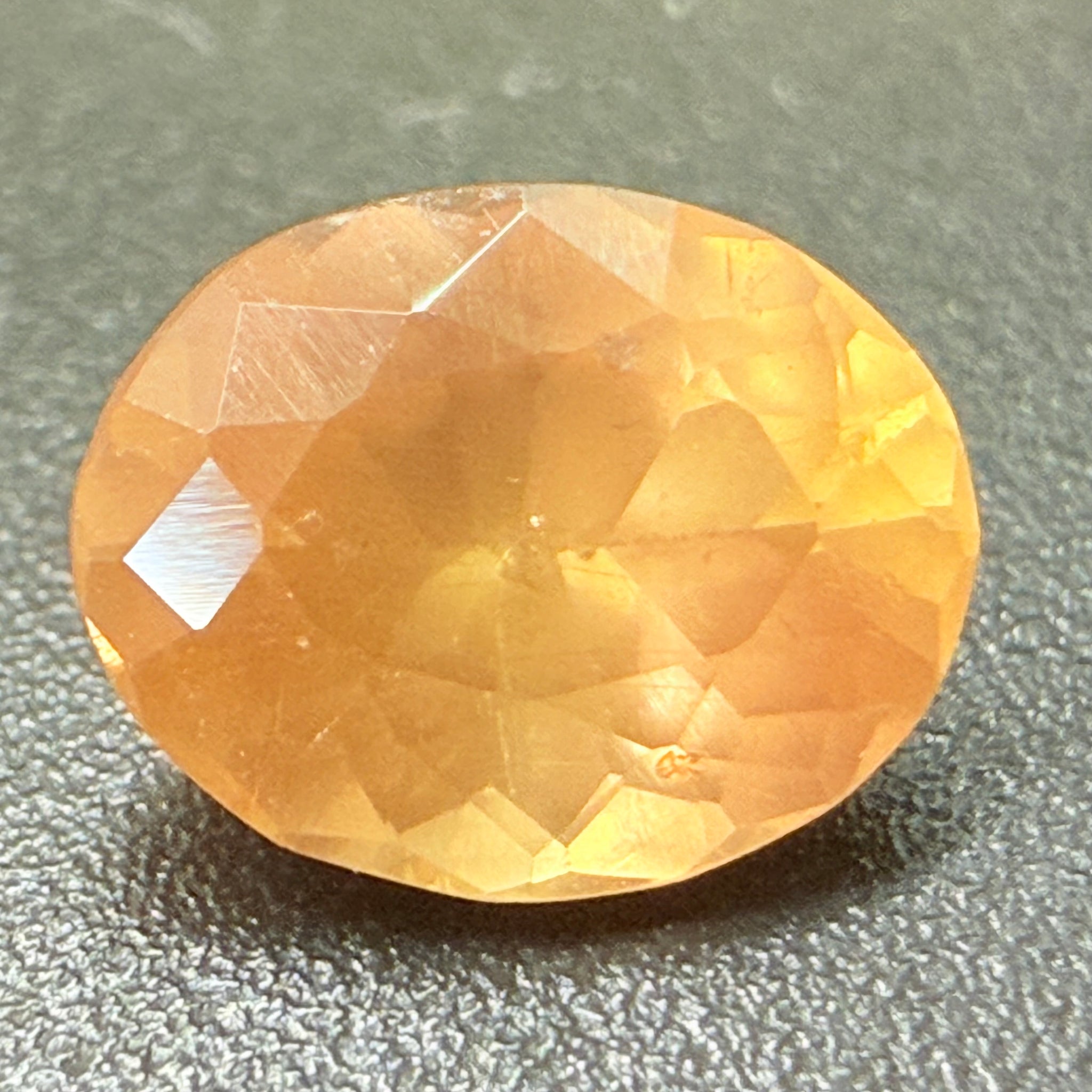 Yellow Sapphire, 1.28ct, Tanzania, silky, Untreated Unheated, culet slightly scratched, not noticeable face up, I have graded as native cut
