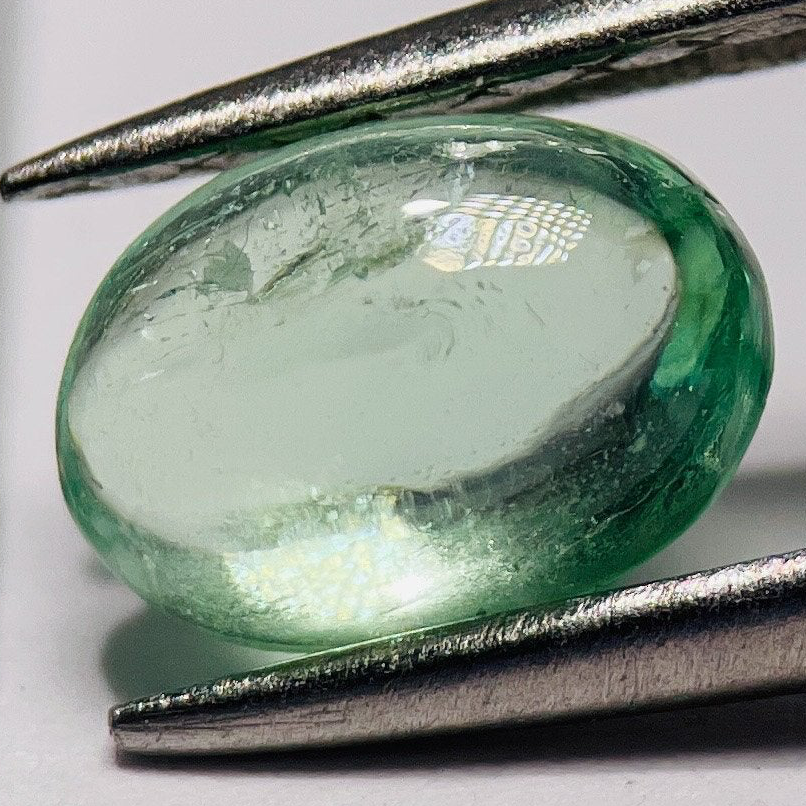 Chrome Tourmaline Cabochon, 0.85ct, Tanzania, Untreated, Unheated.