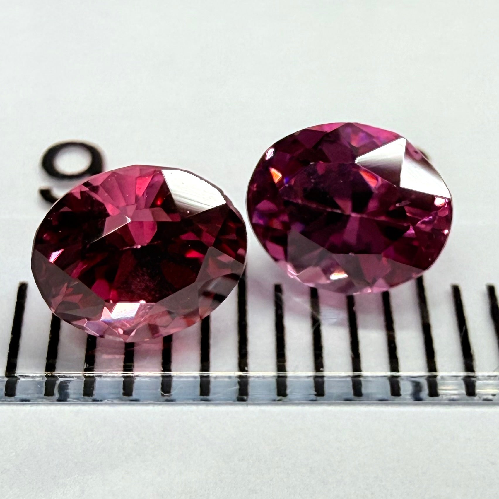 Rhodolite Garnet pair, 1.29ct total weight, Umba Valley, Tanzania, Untreated Unheated
