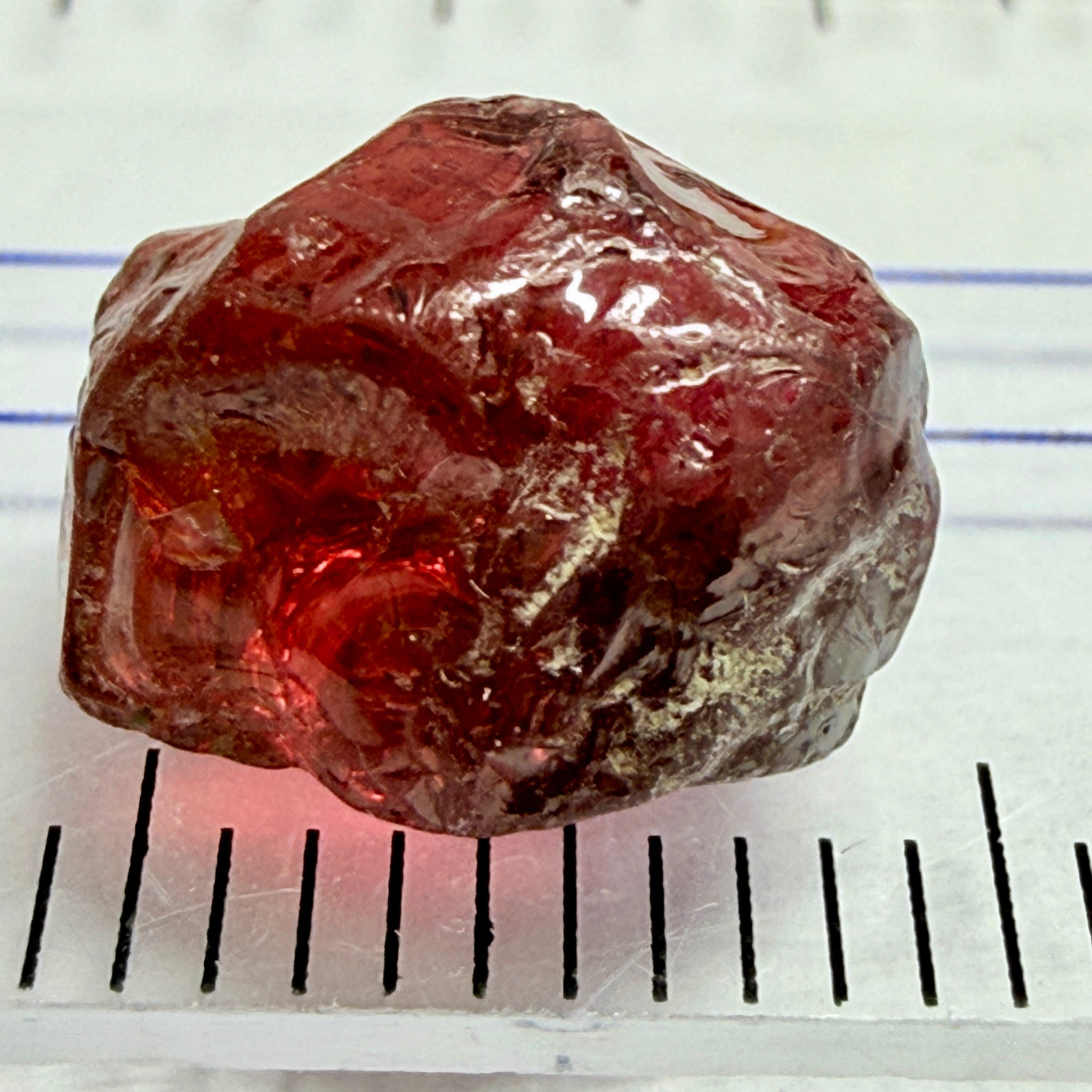 Umba Rhodolite, 6.79ct, Tanzania, Untreated Unheated, veil on outside going slightly in