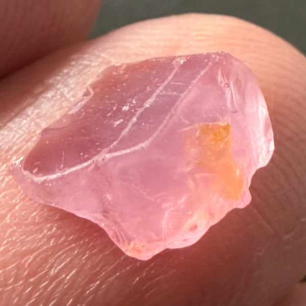 Pink Spinel, Sleepy Baby Pink Colour, 2.55ct, Tanzania, Untreated Unheated. No cracks, just silk giving a milky effect, very flat shape, good for setting as is