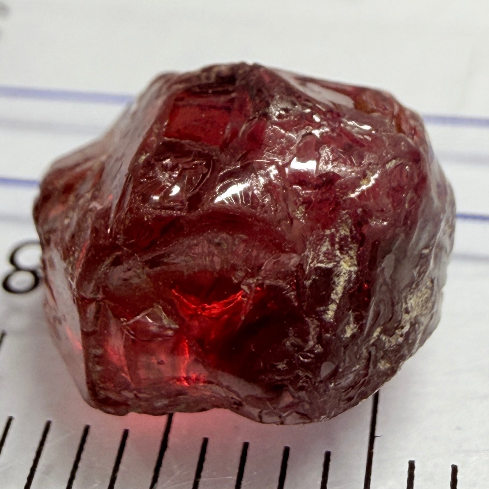 Umba Rhodolite, 6.79ct, Tanzania, Untreated Unheated, veil on outside going slightly in