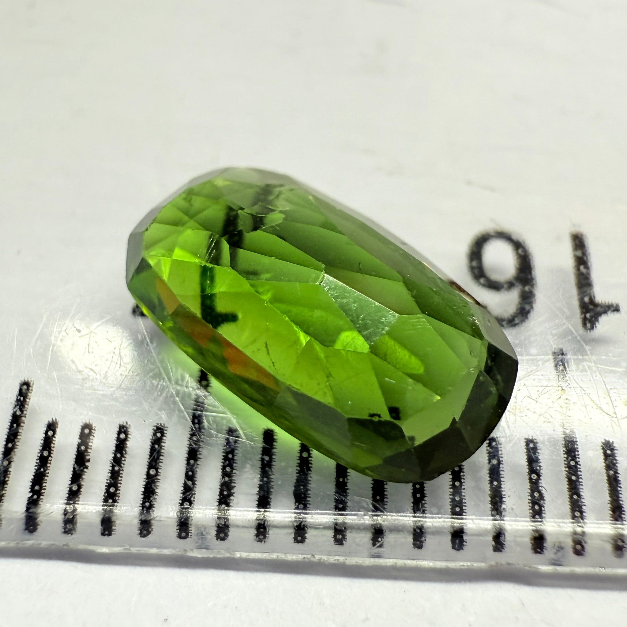 Chrome Tourmaline, 2.02ct, Landanai, Tanzania, Untreated Unheated, terrible native cut, but if you can use price reflects, shown upside down if you want to use it as a faceted cab