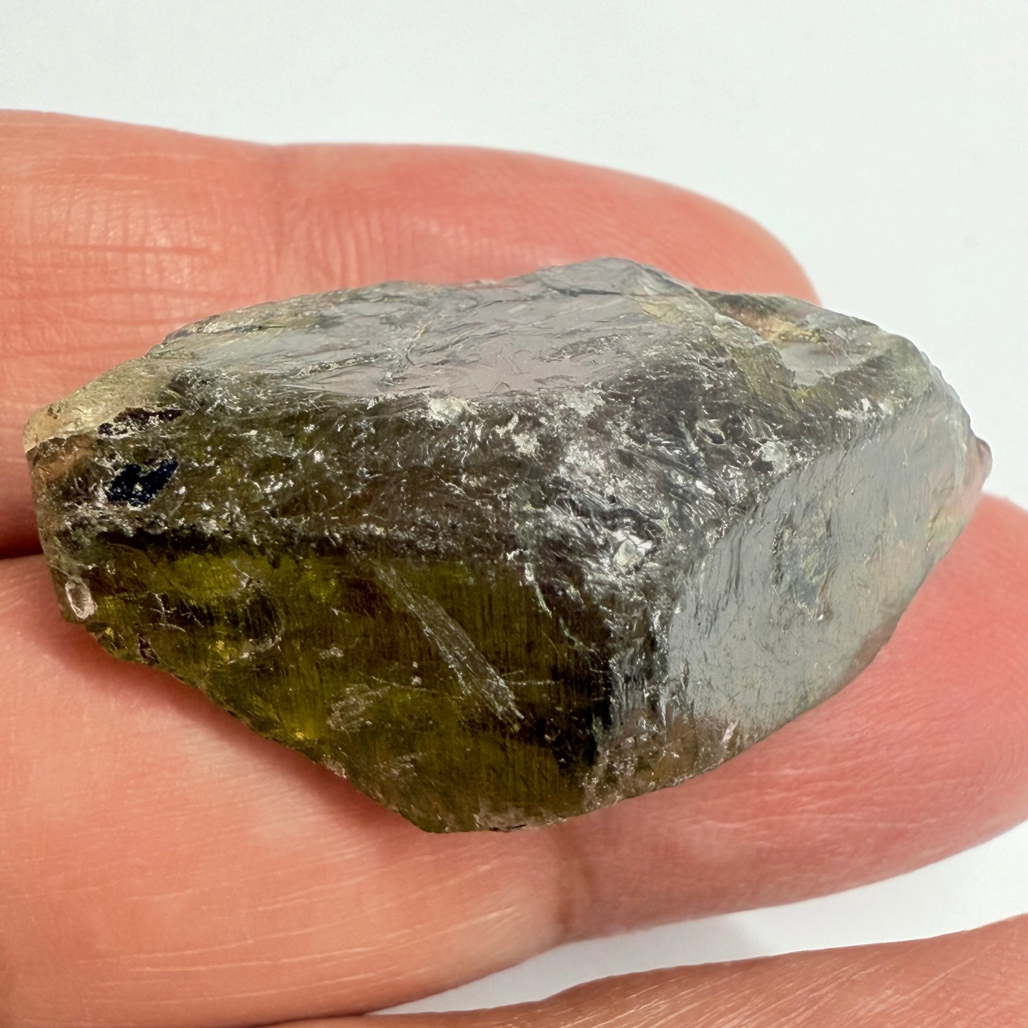 Apatite Crystal, well part of a crystal, 59.00ct, Tanzania, Untreated Unheated, good for cabbing, see other pictures, beautiful inclusions