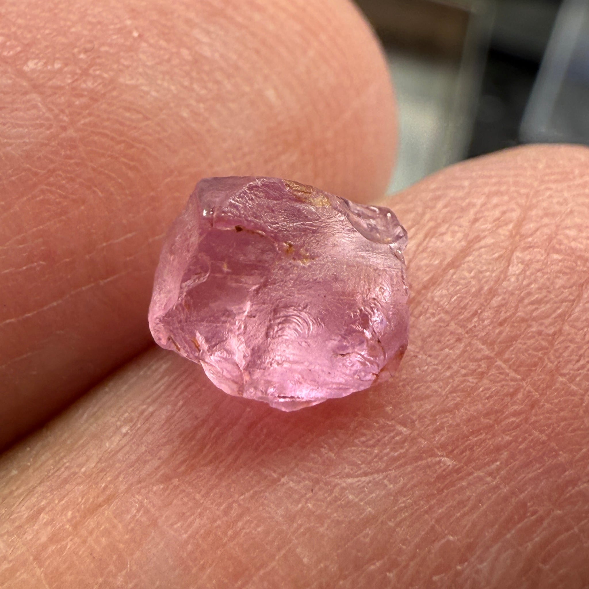 Pink Spinel, Sleepy Baby Pink Colour, 2.46ct, Tanzania, Untreated Unheated. No cracks, just silk giving a milky effect