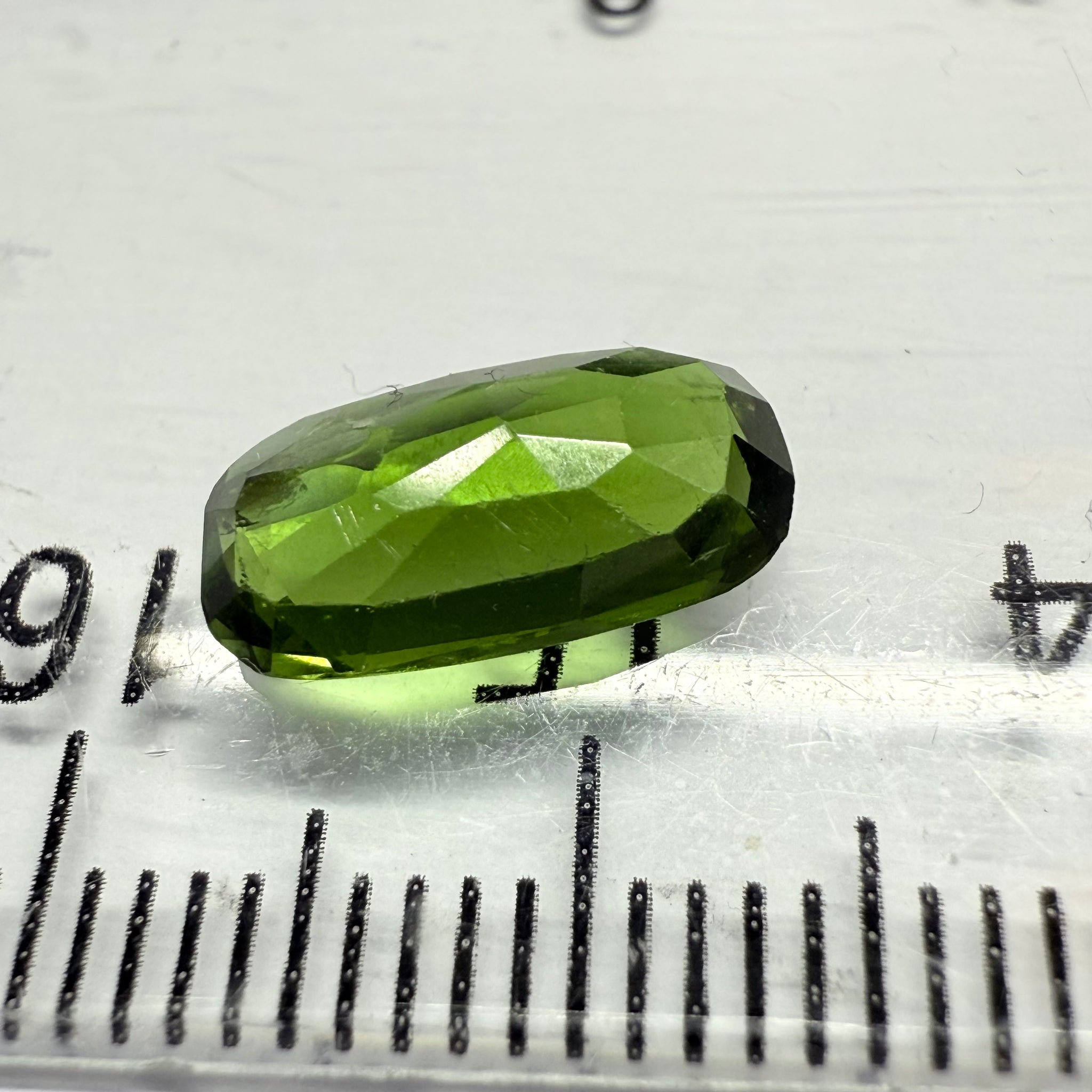 Chrome Tourmaline, 2.02ct, Landanai, Tanzania, Untreated Unheated, terrible native cut, but if you can use price reflects, shown upside down if you want to use it as a faceted cab