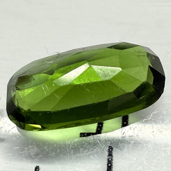 Chrome Tourmaline, 2.02ct, Landanai, Tanzania, Untreated Unheated, terrible native cut, but if you can use price reflects, shown upside down if you want to use it as a faceted cab