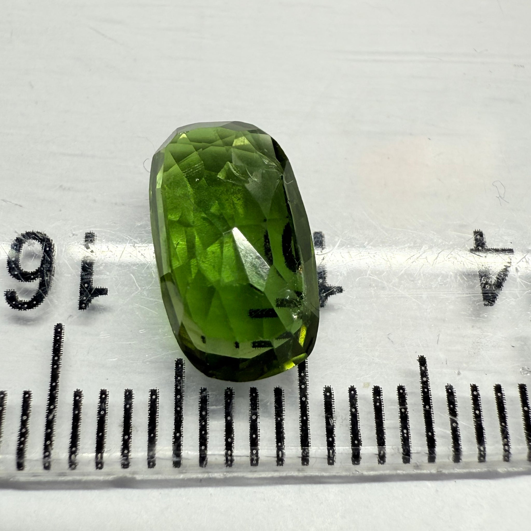 Chrome Tourmaline, 2.02ct, Landanai, Tanzania, Untreated Unheated, terrible native cut, but if you can use price reflects, shown upside down if you want to use it as a faceted cab