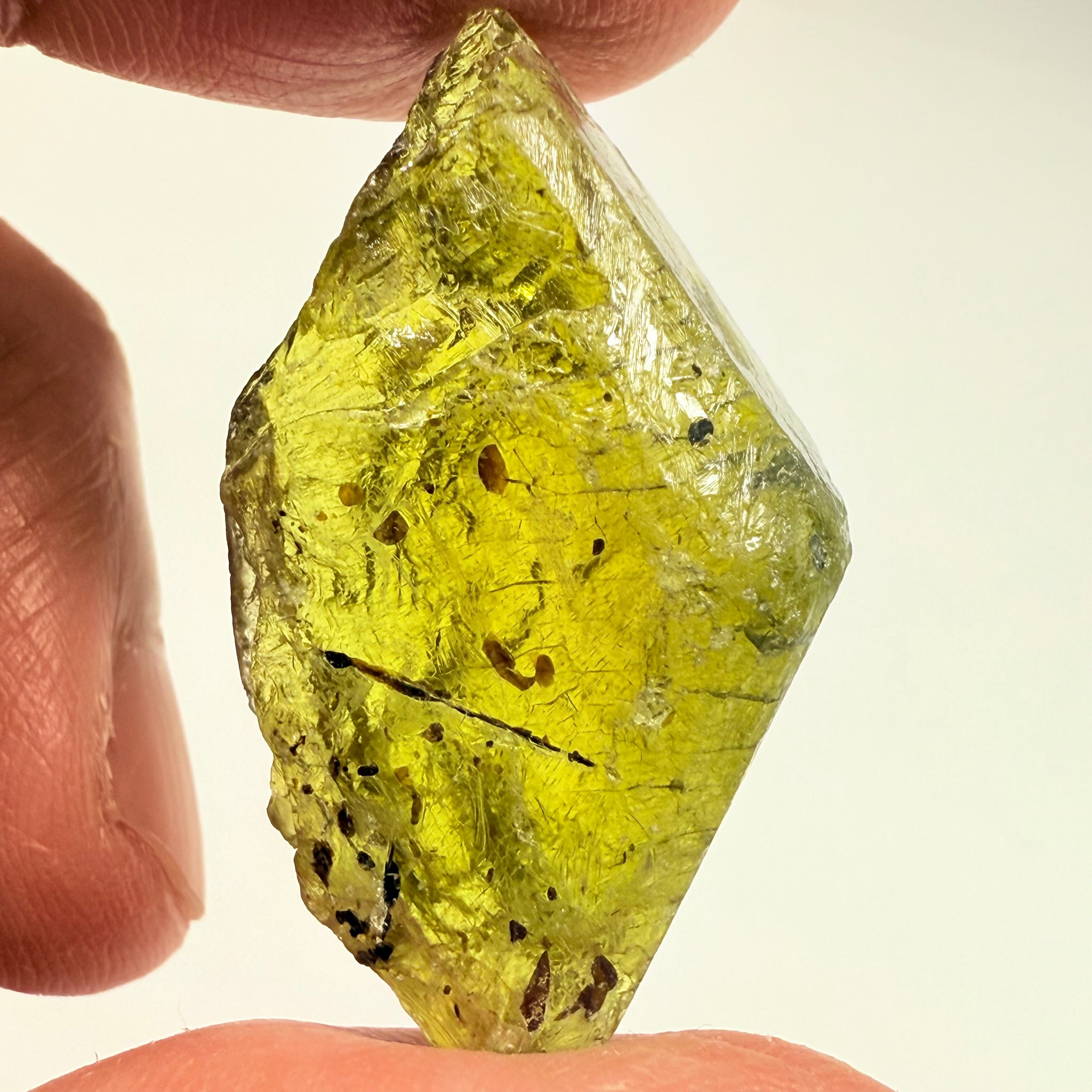 Apatite Crystal, well part of a crystal, 59.00ct, Tanzania, Untreated Unheated, good for cabbing, see other pictures, beautiful inclusions