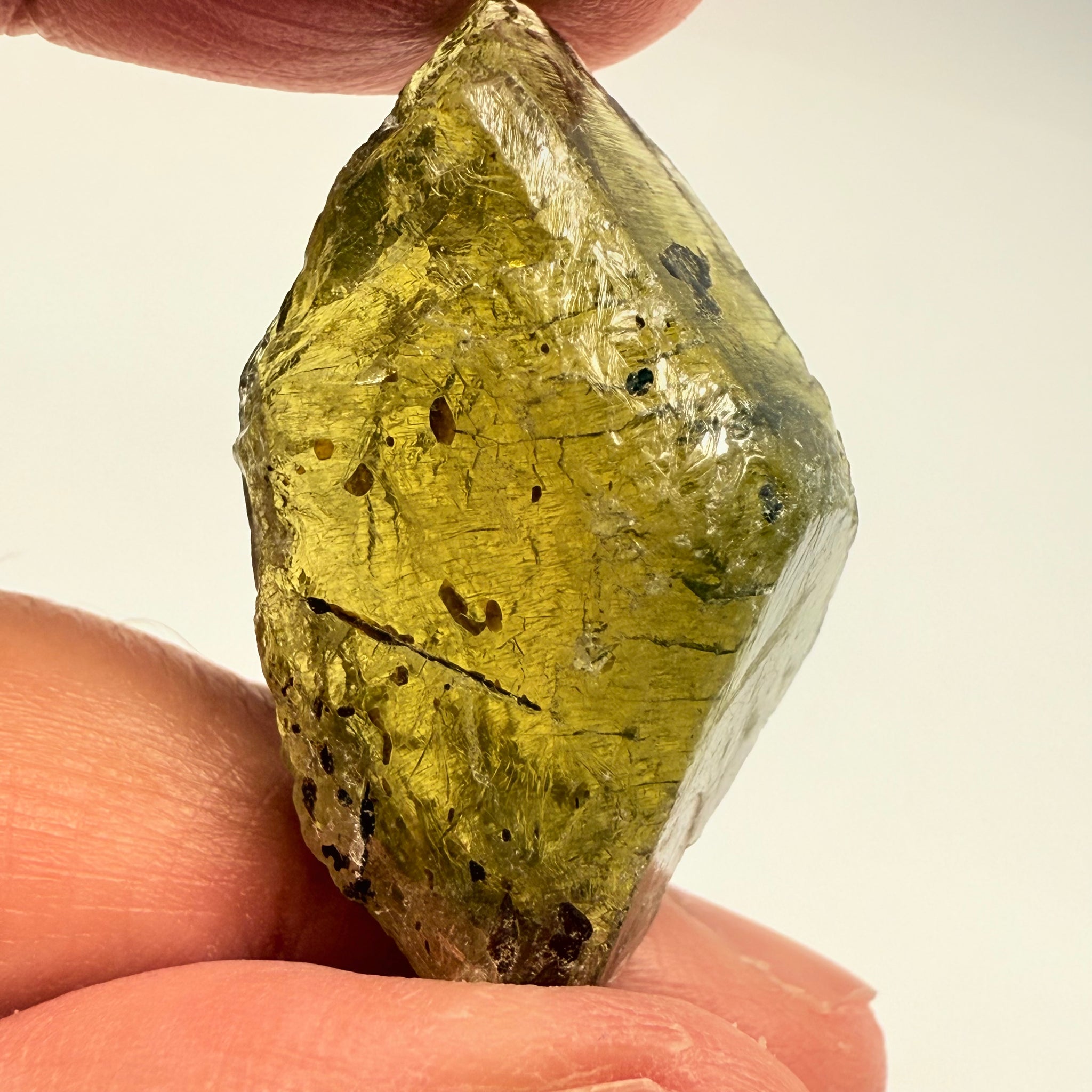 Apatite Crystal, well part of a crystal, 59.00ct, Tanzania, Untreated Unheated, good for cabbing, see other pictures, beautiful inclusions