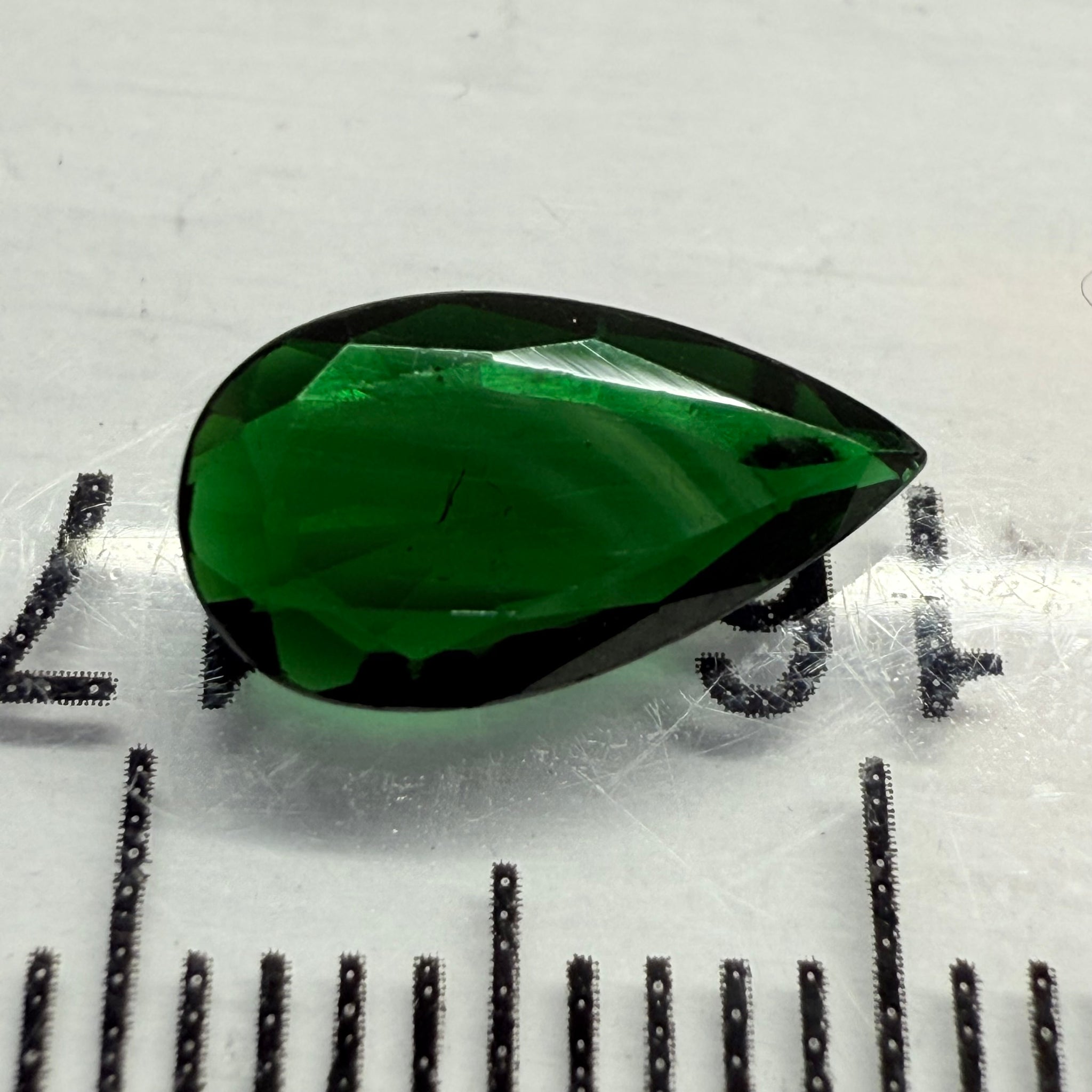 Chrome Tourmaline, 0.99ct, Landanai, Tanzania, Untreated Unheated, terrible native cut, but if you can use price reflects, very flat stone but superb colour