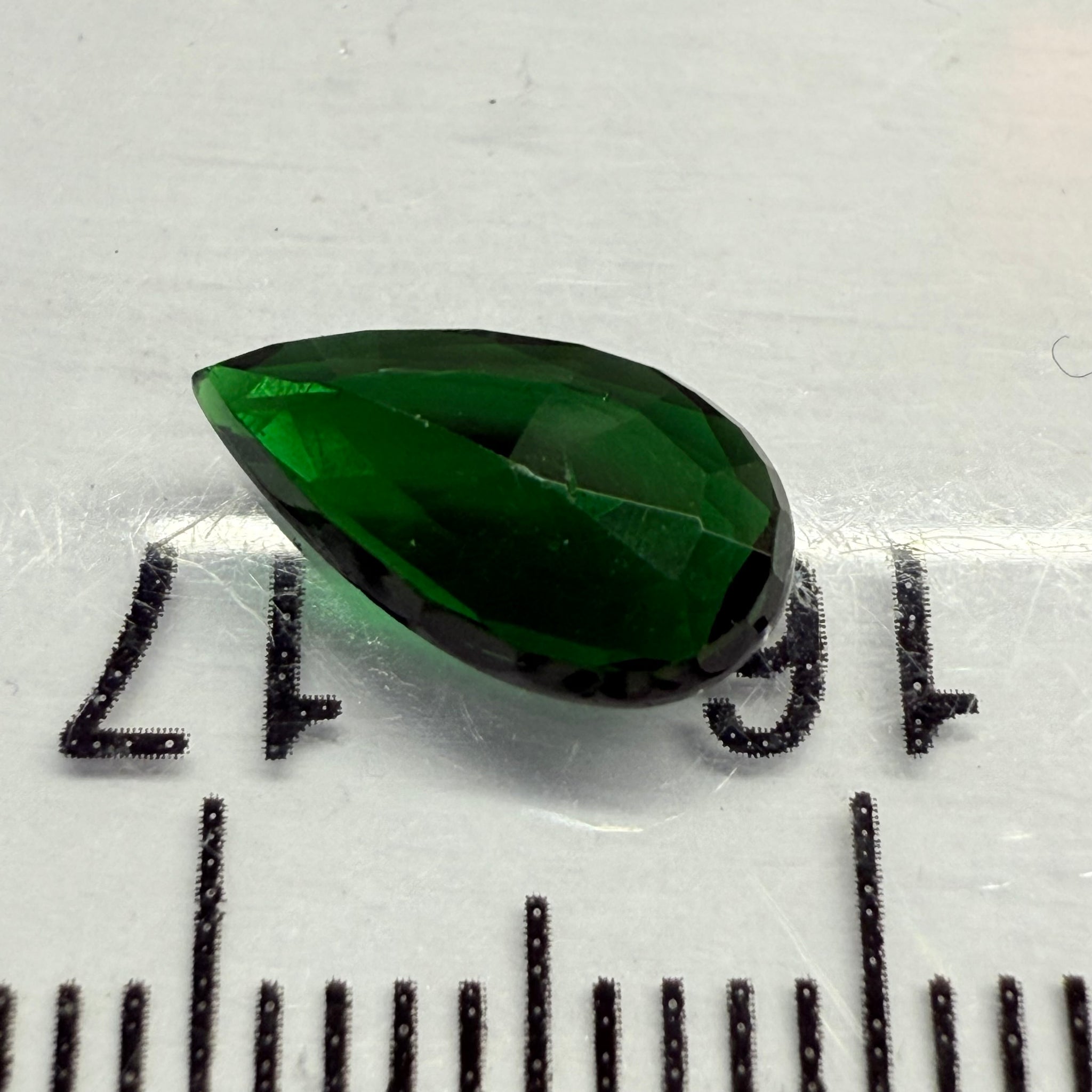 Chrome Tourmaline, 0.99ct, Landanai, Tanzania, Untreated Unheated, terrible native cut, but if you can use price reflects, very flat stone but superb colour