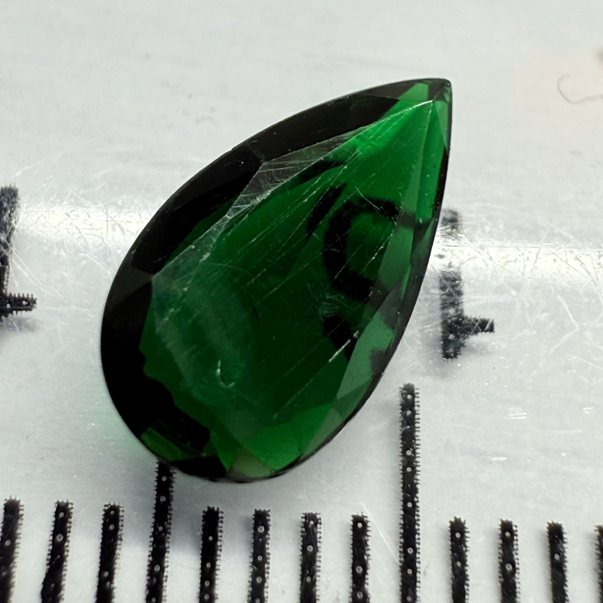 Chrome Tourmaline, 0.99ct, Landanai, Tanzania, Untreated Unheated, terrible native cut, but if you can use price reflects, very flat stone but superb colour