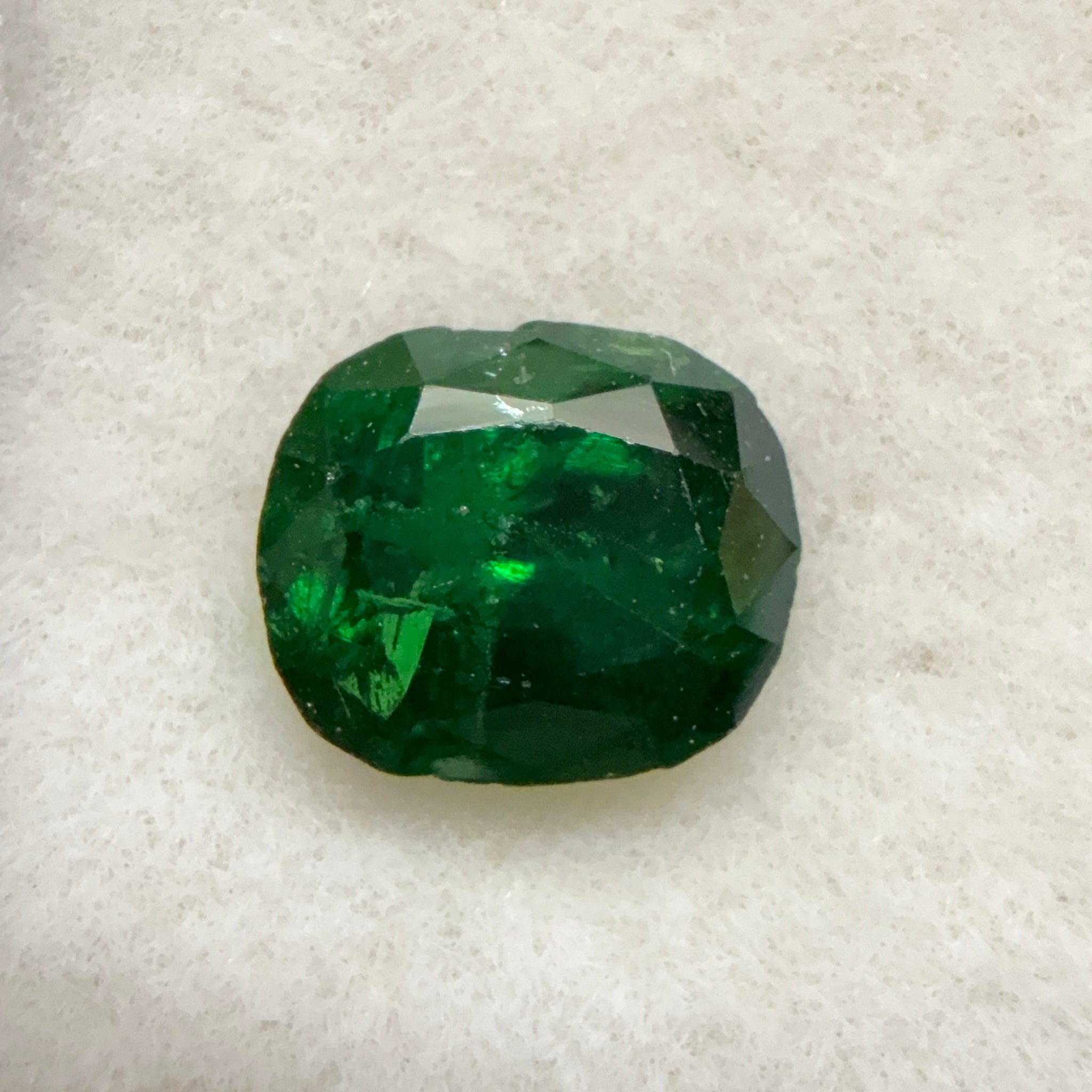Tsavorite Garnet, 0.80ct, Kenya, Unheated Untreated, girdle has a slight chip if you can see it, native cut.