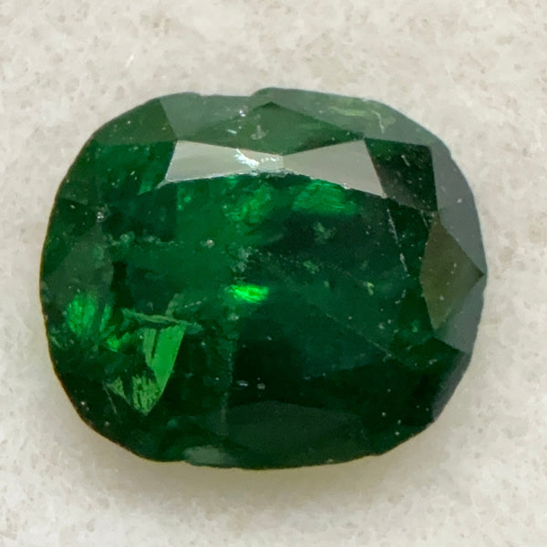 Tsavorite Garnet, 0.80ct, Kenya, Unheated Untreated, girdle has a slight chip if you can see it, native cut.