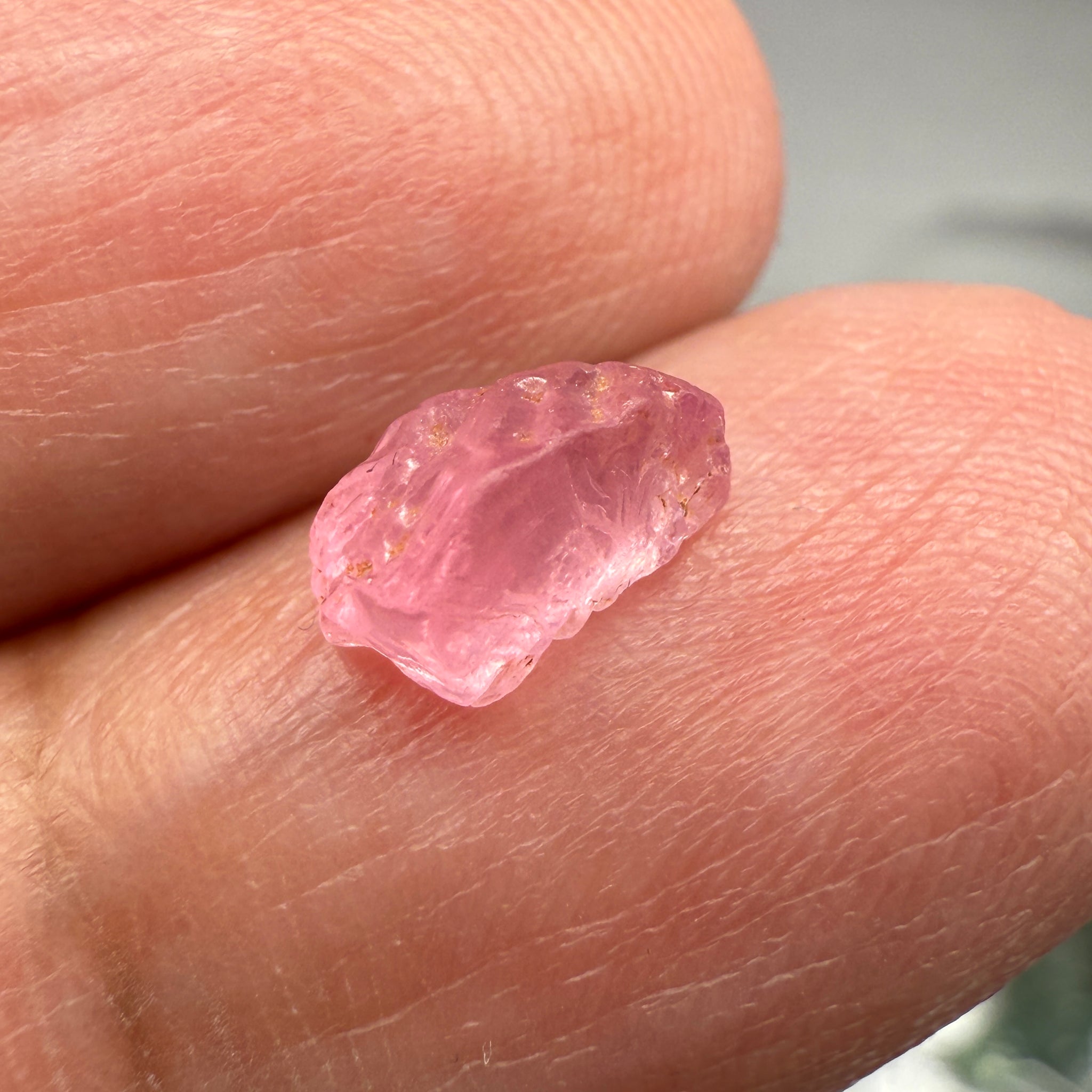 Pink Spinel, Sleepy Baby Pink Colour, 1.68ct, Tanzania, Untreated Unheated. No cracks, just silk giving a milky effect
