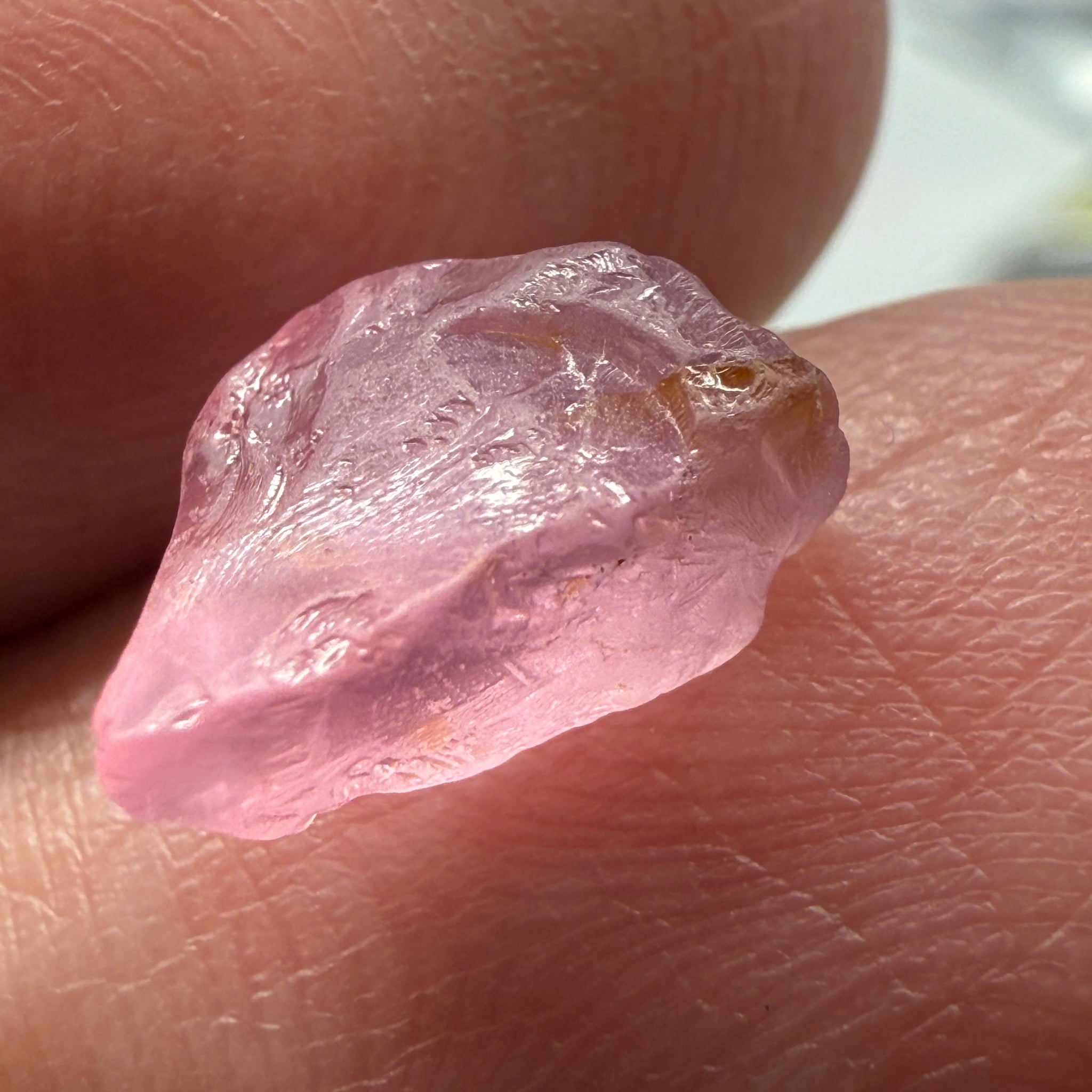 Pink Spinel, Sleepy Baby Pink Colour, 2.80ct, Tanzania, Untreated Unheated. No cracks, just silk giving a milky effect, but flat shape