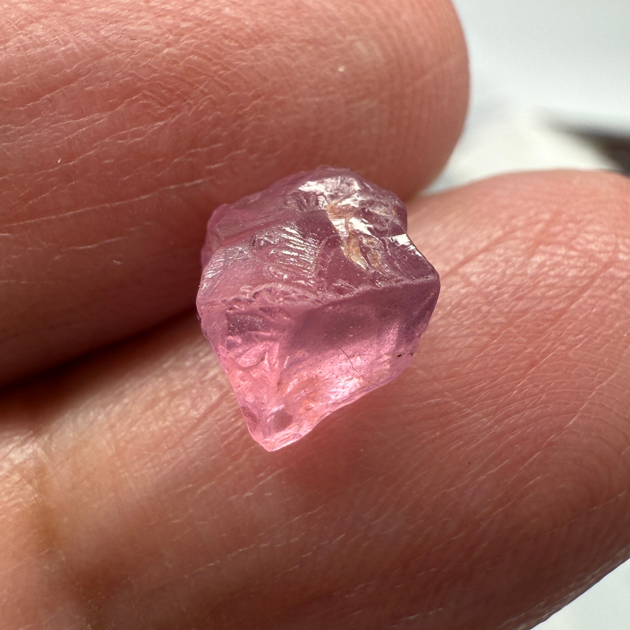Pink Spinel, Sleepy Baby Pink Colour, 2.71ct, Tanzania, Untreated Unheated, silk giving a milky effect. Very slight crack right on the outside of the stone