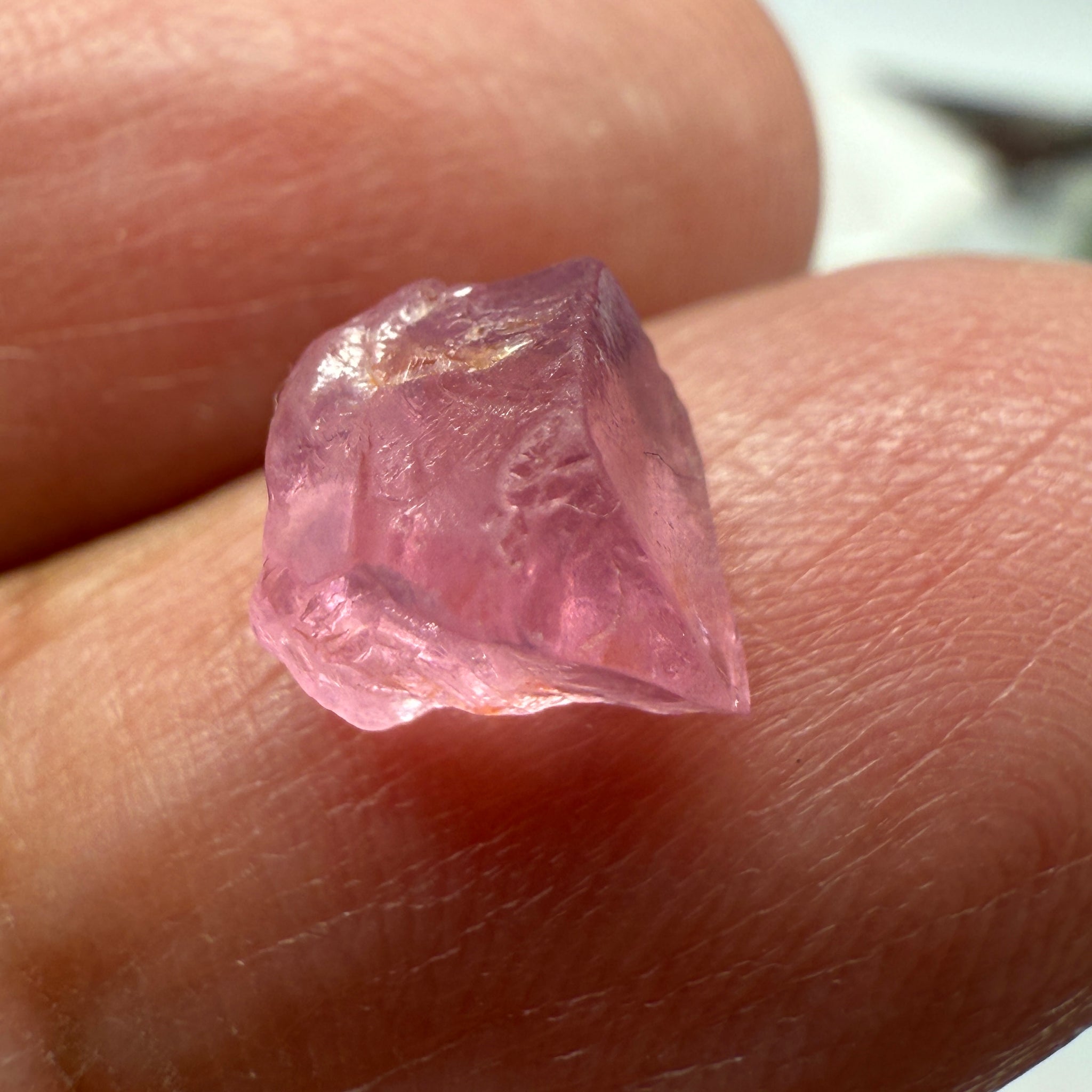 Pink Spinel, Sleepy Baby Pink Colour, 2.71ct, Tanzania, Untreated Unheated, silk giving a milky effect. Very slight crack right on the outside of the stone