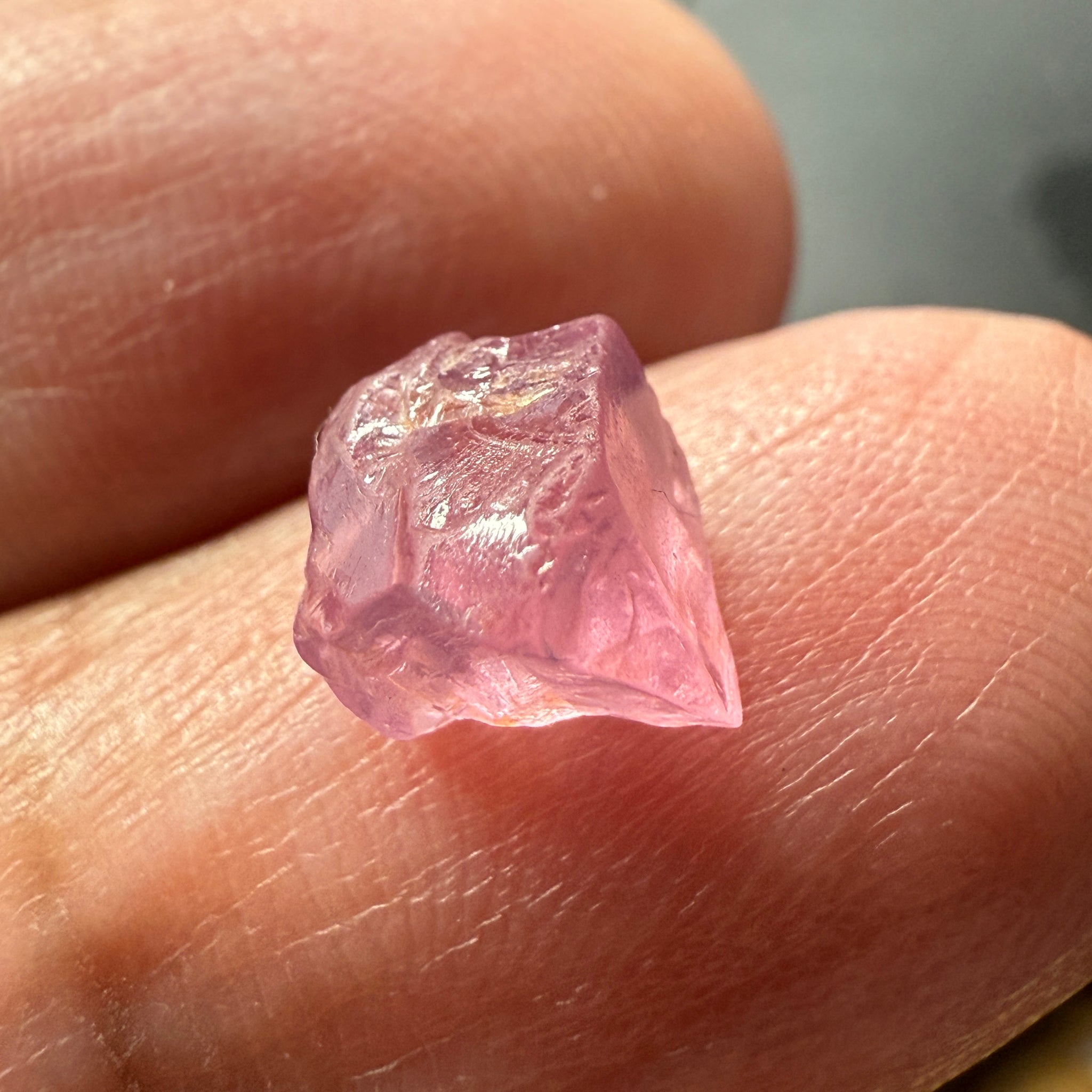 Pink Spinel, Sleepy Baby Pink Colour, 2.71ct, Tanzania, Untreated Unheated, silk giving a milky effect. Very slight crack right on the outside of the stone