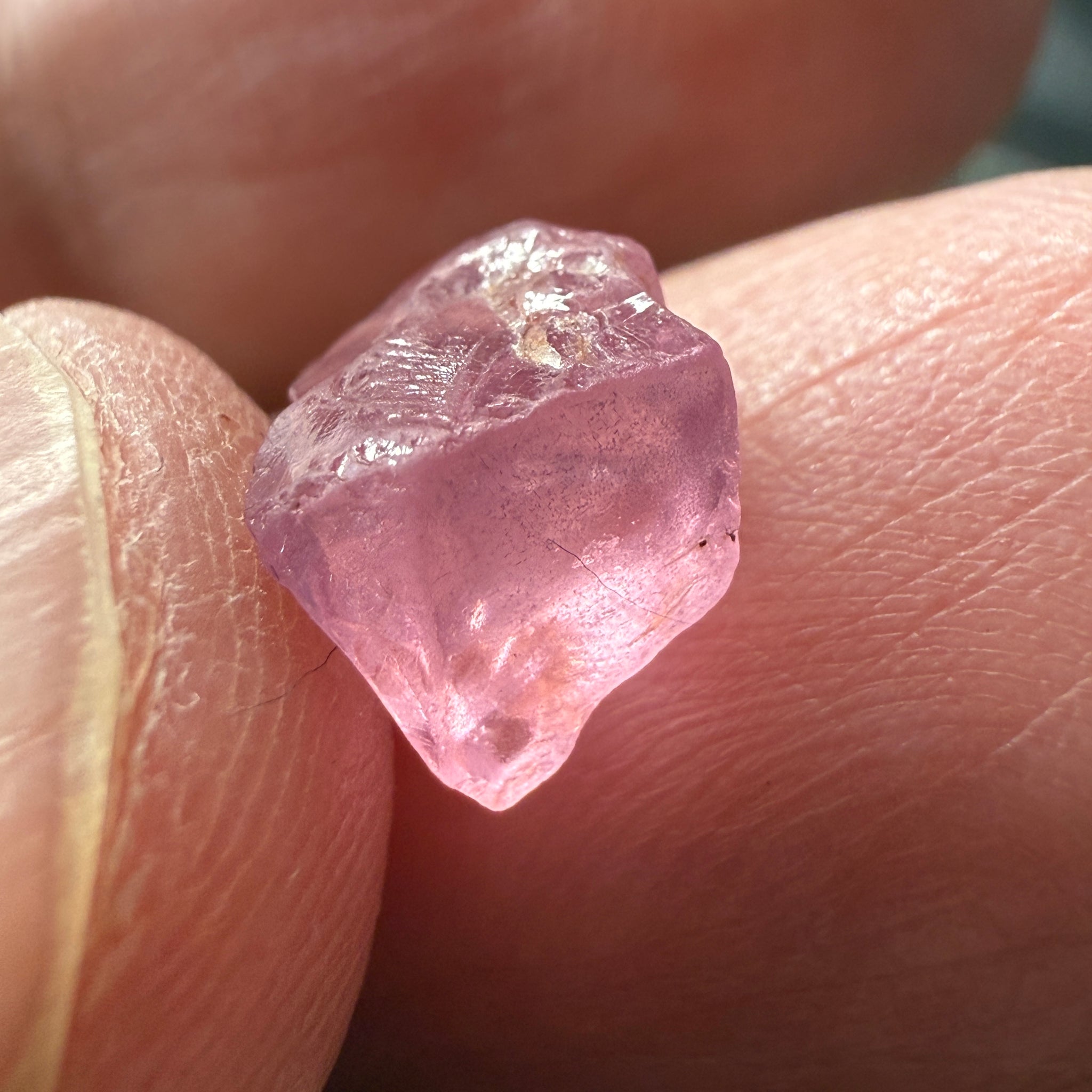 Pink Spinel, Sleepy Baby Pink Colour, 2.71ct, Tanzania, Untreated Unheated, silk giving a milky effect. Very slight crack right on the outside of the stone