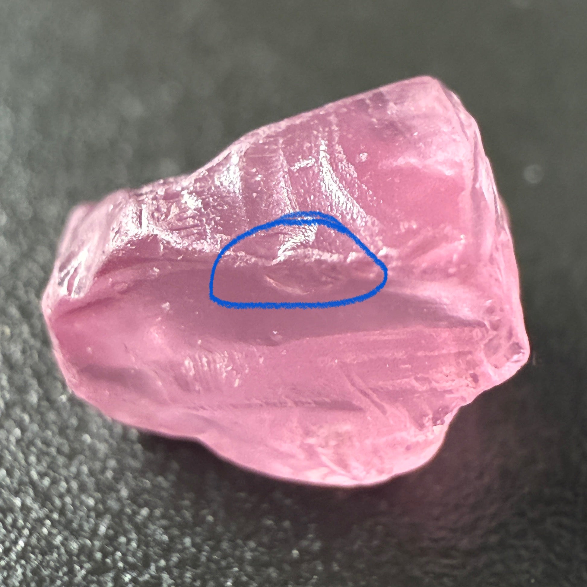 Pink Spinel, Sleepy Baby Pink Colour, 2.79ct, Tanzania, Untreated Unheated, silk giving a milky effect. Very slight crack right on the outside of the stone