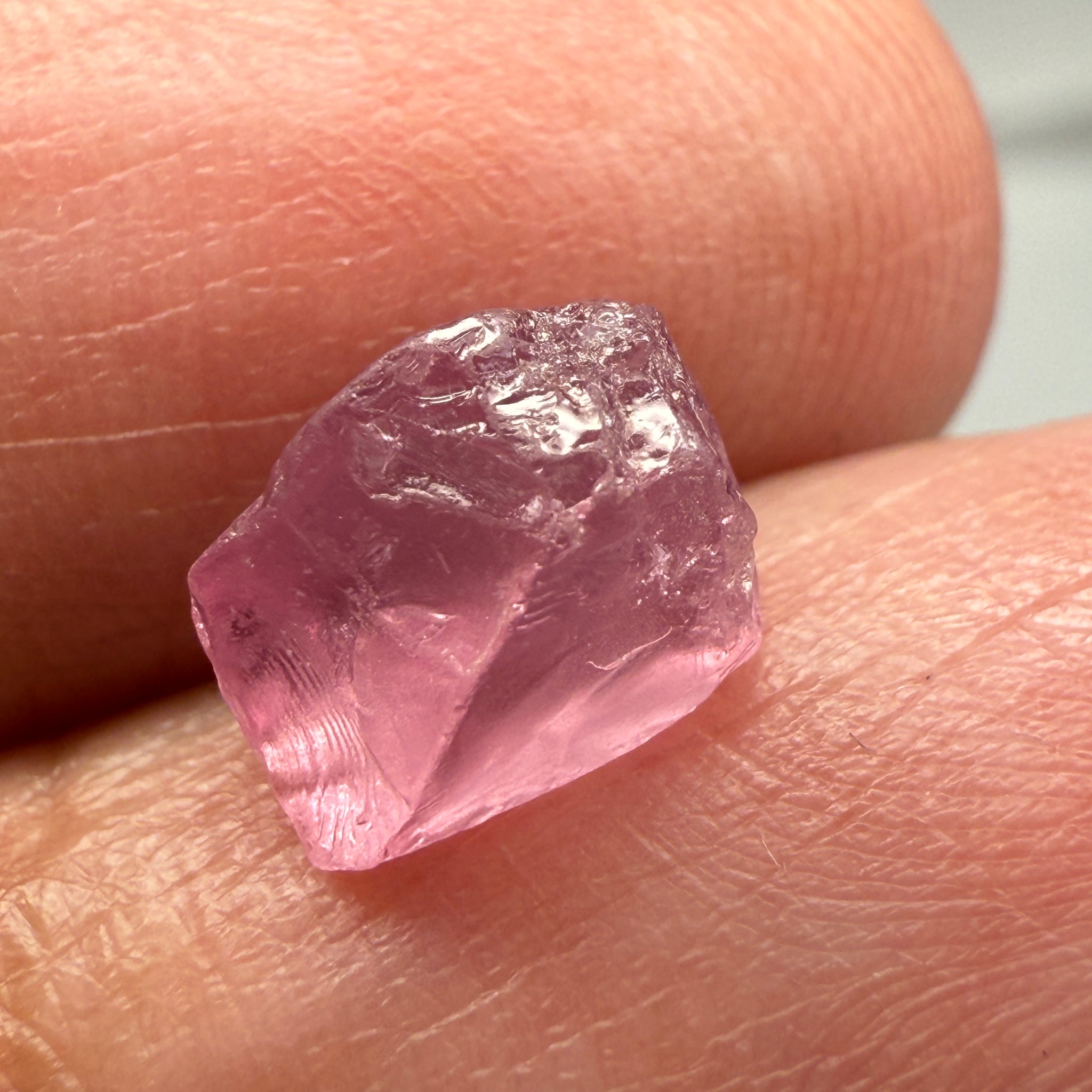 Pink Spinel, Sleepy Baby Pink Colour, 2.79ct, Tanzania, Untreated Unheated, silk giving a milky effect. Very slight crack right on the outside of the stone