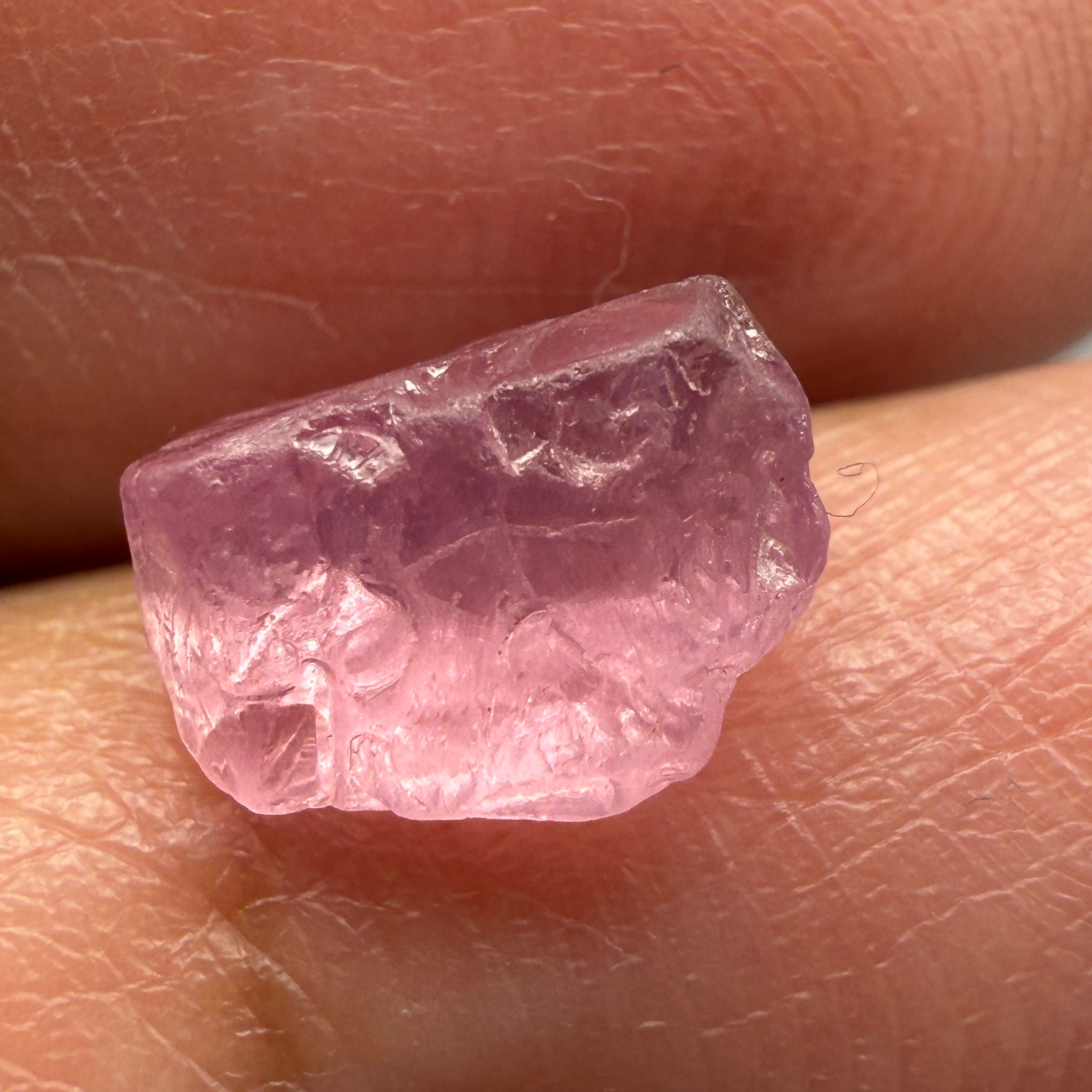 Pink Spinel, Sleepy Baby Pink Colour, 3.03ct, Tanzania, Untreated Unheated, silk giving a milky effect. Very slight crack right on the outside of the stone