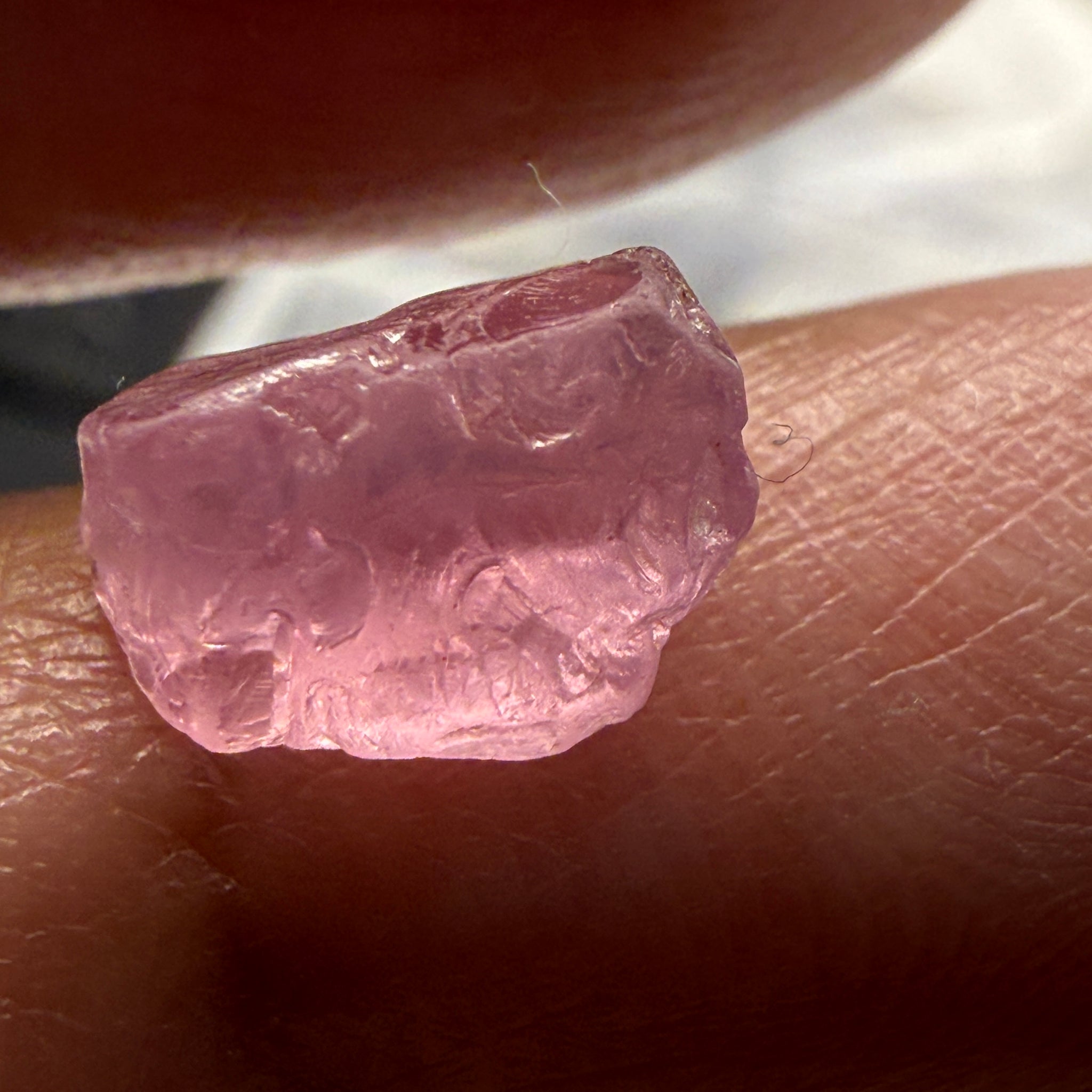 Pink Spinel, Sleepy Baby Pink Colour, 3.03ct, Tanzania, Untreated Unheated, silk giving a milky effect. Very slight crack right on the outside of the stone