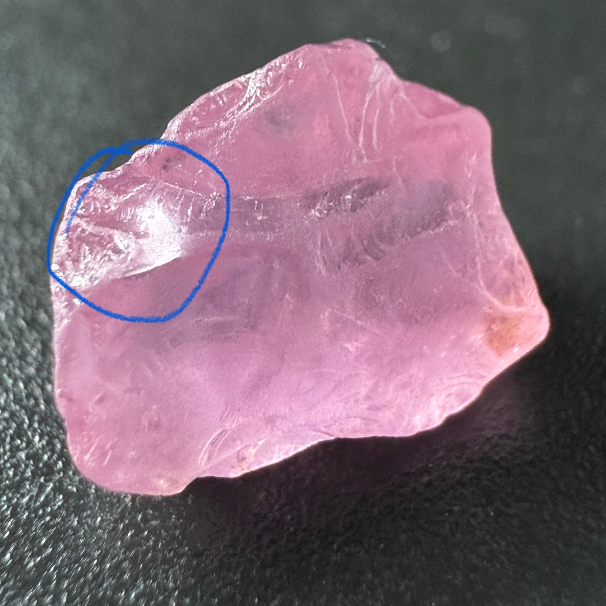 Pink Spinel, Sleepy Baby Pink Colour, 3.03ct, Tanzania, Untreated Unheated, silk giving a milky effect. Very slight crack right on the outside of the stone