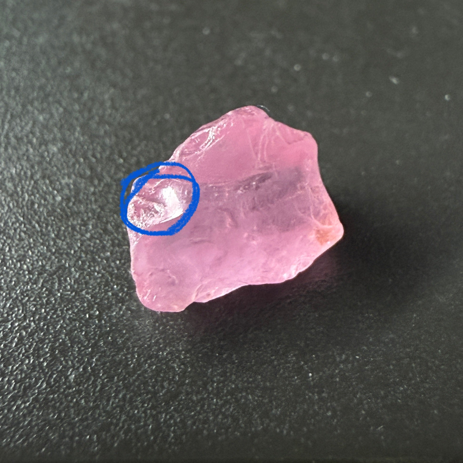 Pink Spinel, Sleepy Baby Pink Colour, 3.03ct, Tanzania, Untreated Unheated, silk giving a milky effect. Very slight crack right on the outside of the stone