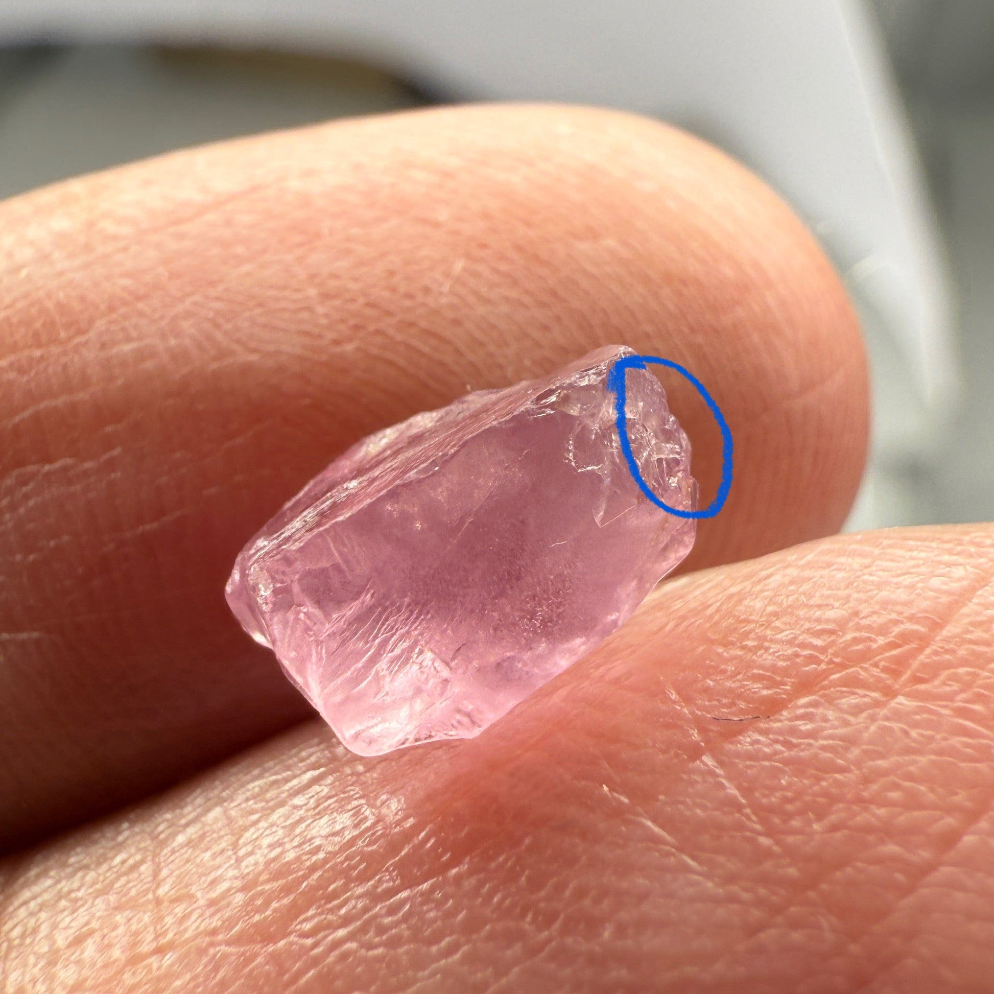 Pink Spinel, Sleepy Baby Pink Colour, 2.30ct, Tanzania, Untreated Unheated, silk giving a milky effect. Very slight crack right on the outside of the stone