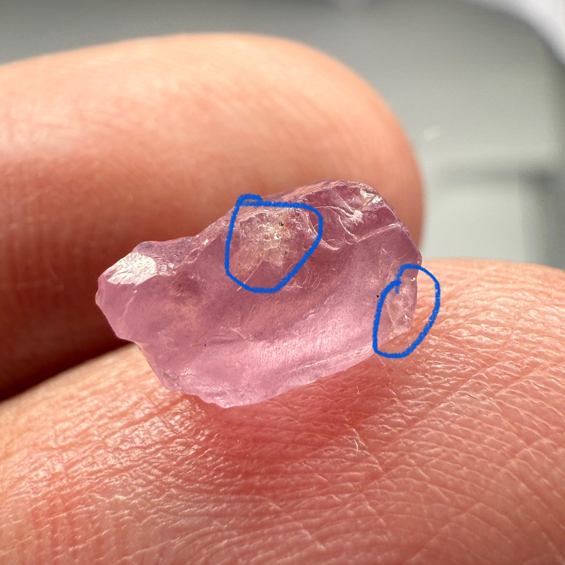 Pink Spinel, Sleepy Baby Pink Colour, 2.30ct, Tanzania, Untreated Unheated, silk giving a milky effect. Very slight crack right on the outside of the stone