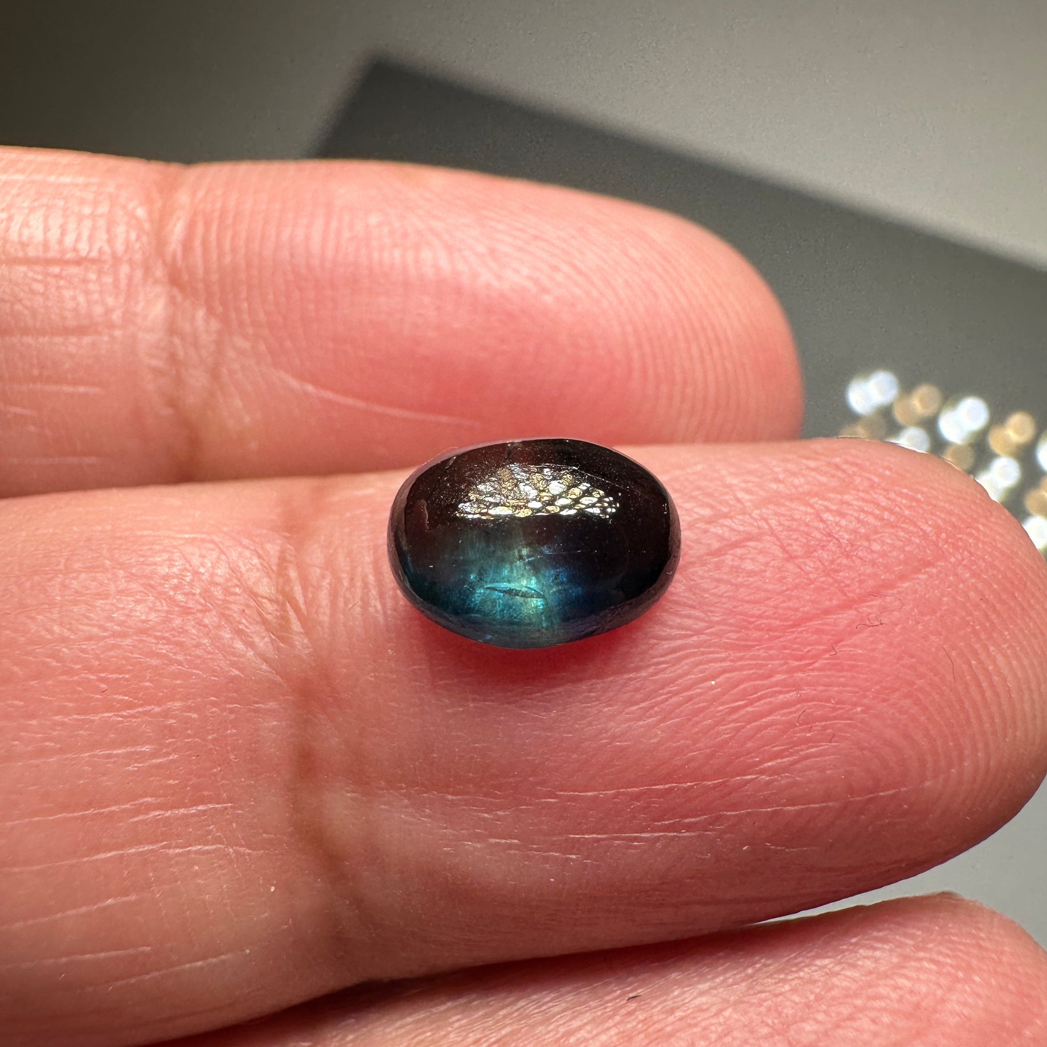 Sapphire Cabochon, 2.39ct, Umba Valley, Tanzania. Untreated Unheated.