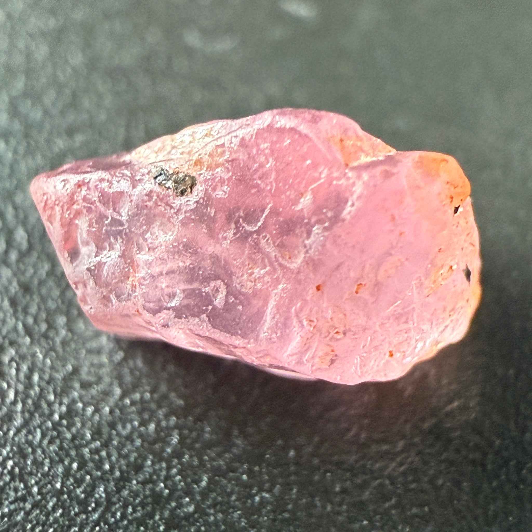 Pink Spinel, Sleepy Baby Pink Colour, 1.77ct, Tanzania, Untreated Unheated, silk giving a milky effect. Very slight crack on the outside of the stone