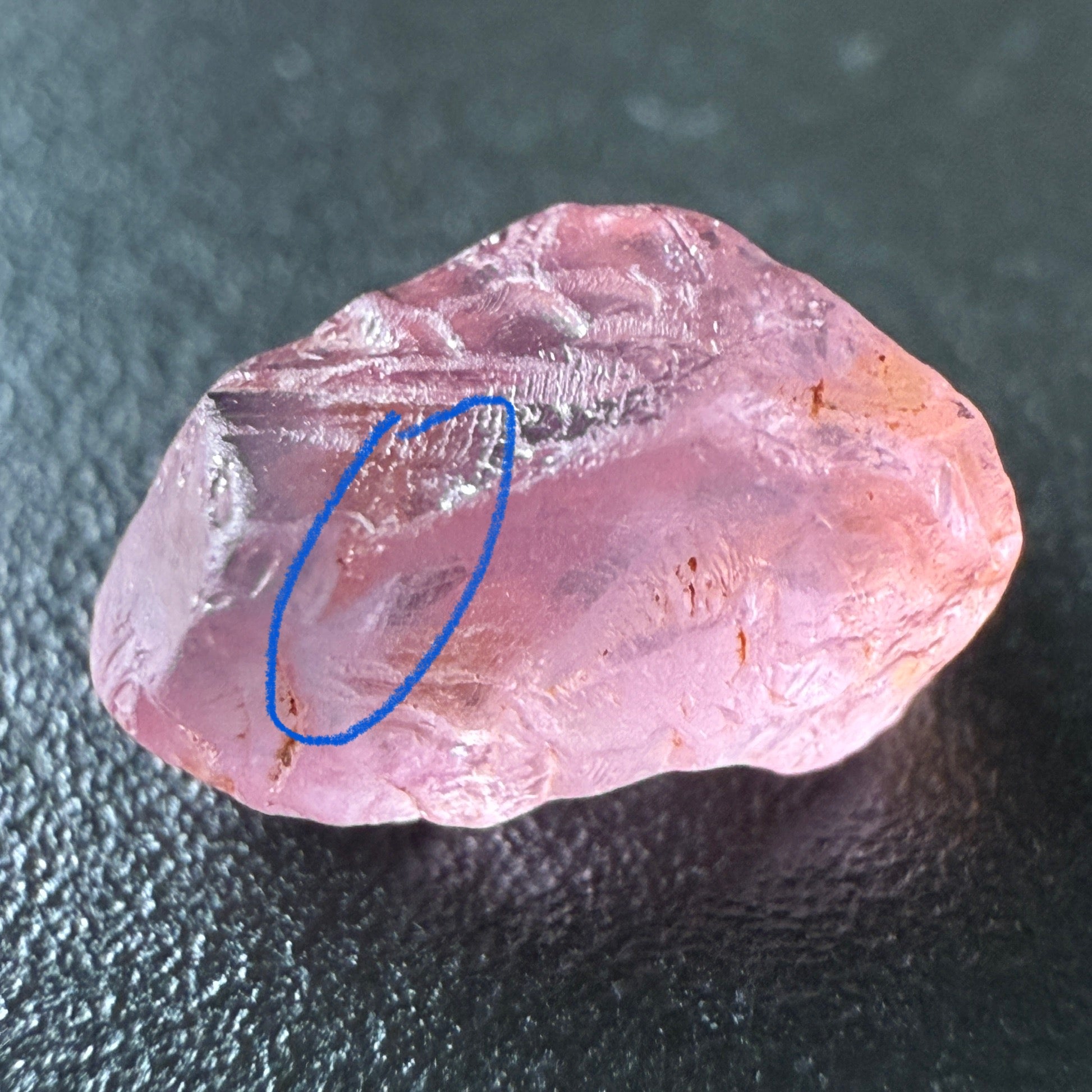 Pink Spinel, Sleepy Baby Pink Colour, 1.77ct, Tanzania, Untreated Unheated, silk giving a milky effect. Very slight crack on the outside of the stone