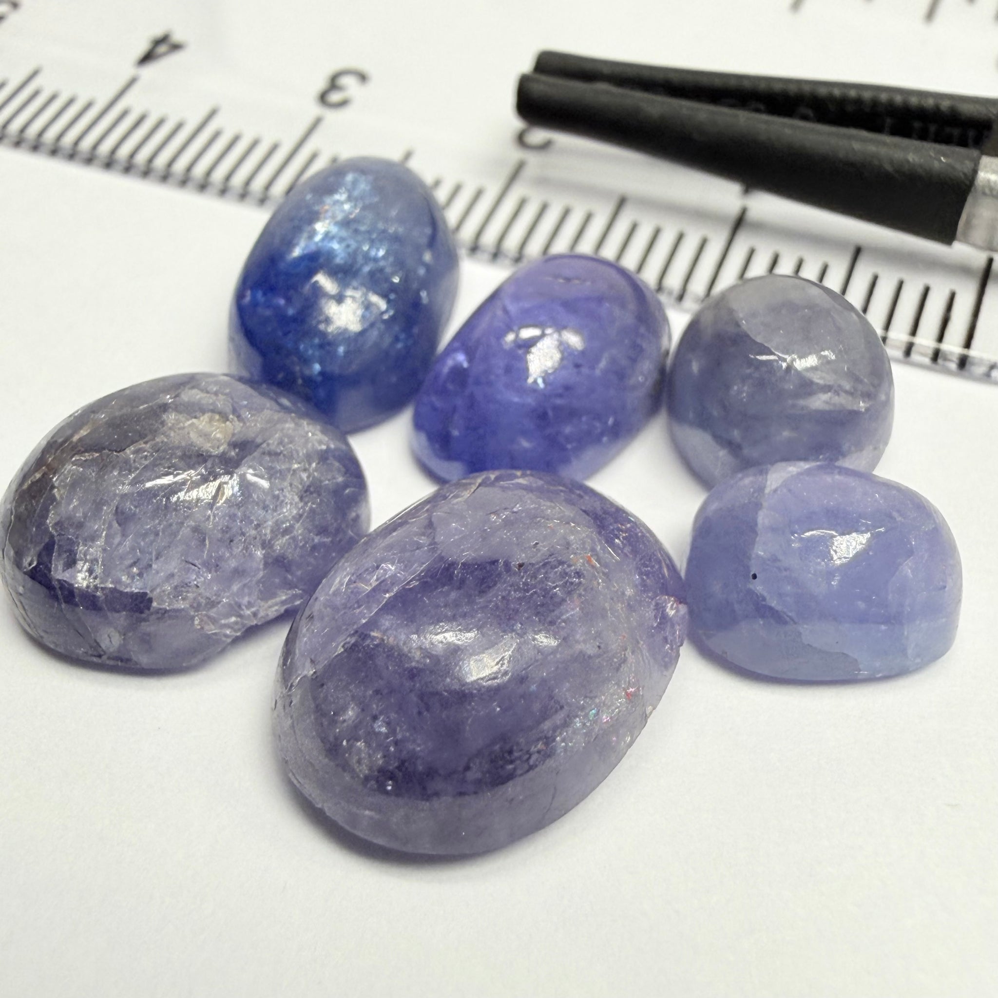 Tanzanite Cabochon, 33.71ct Lot, Merelani, Tanzania, Gently Heated