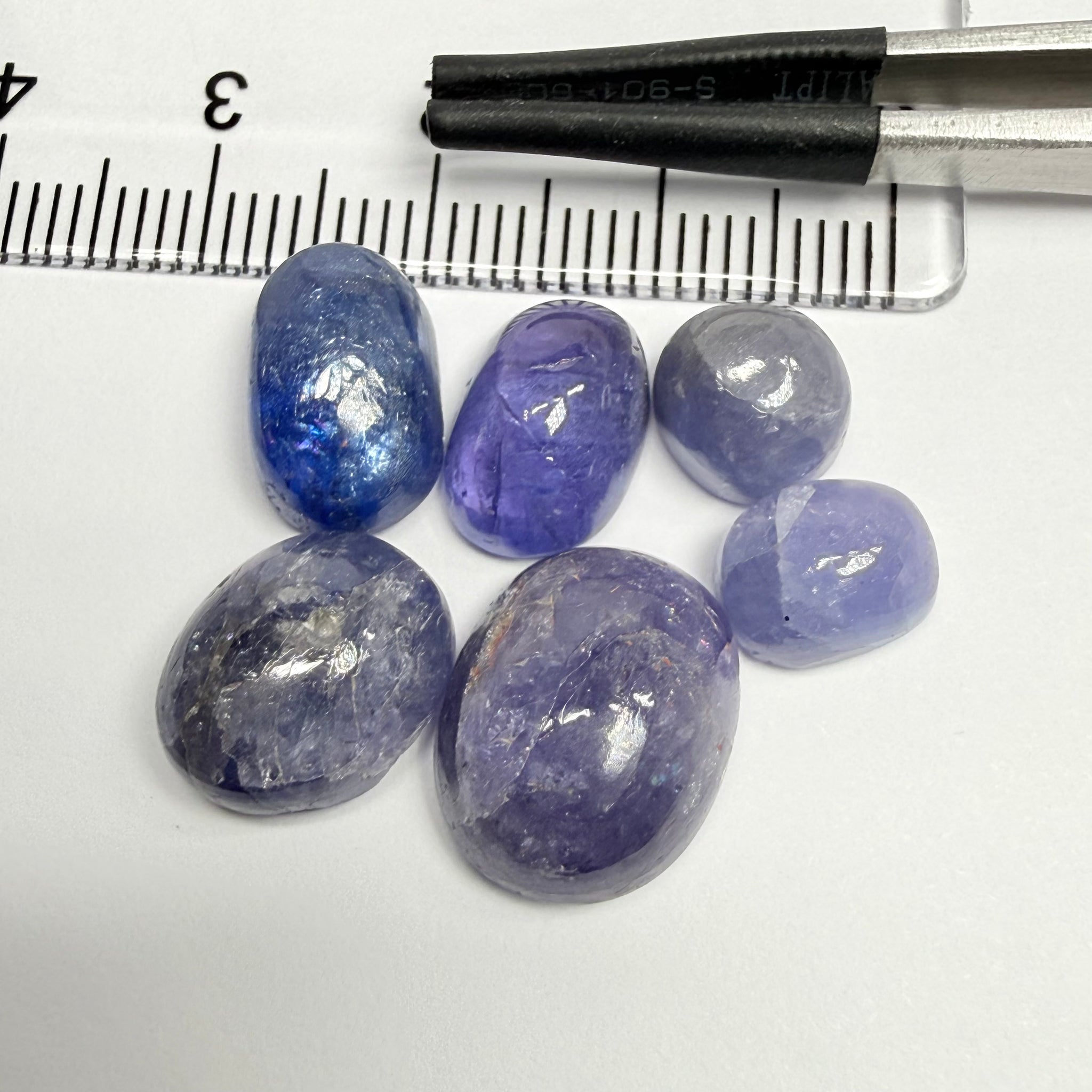Tanzanite Cabochon, 33.71ct Lot, Merelani, Tanzania, Gently Heated