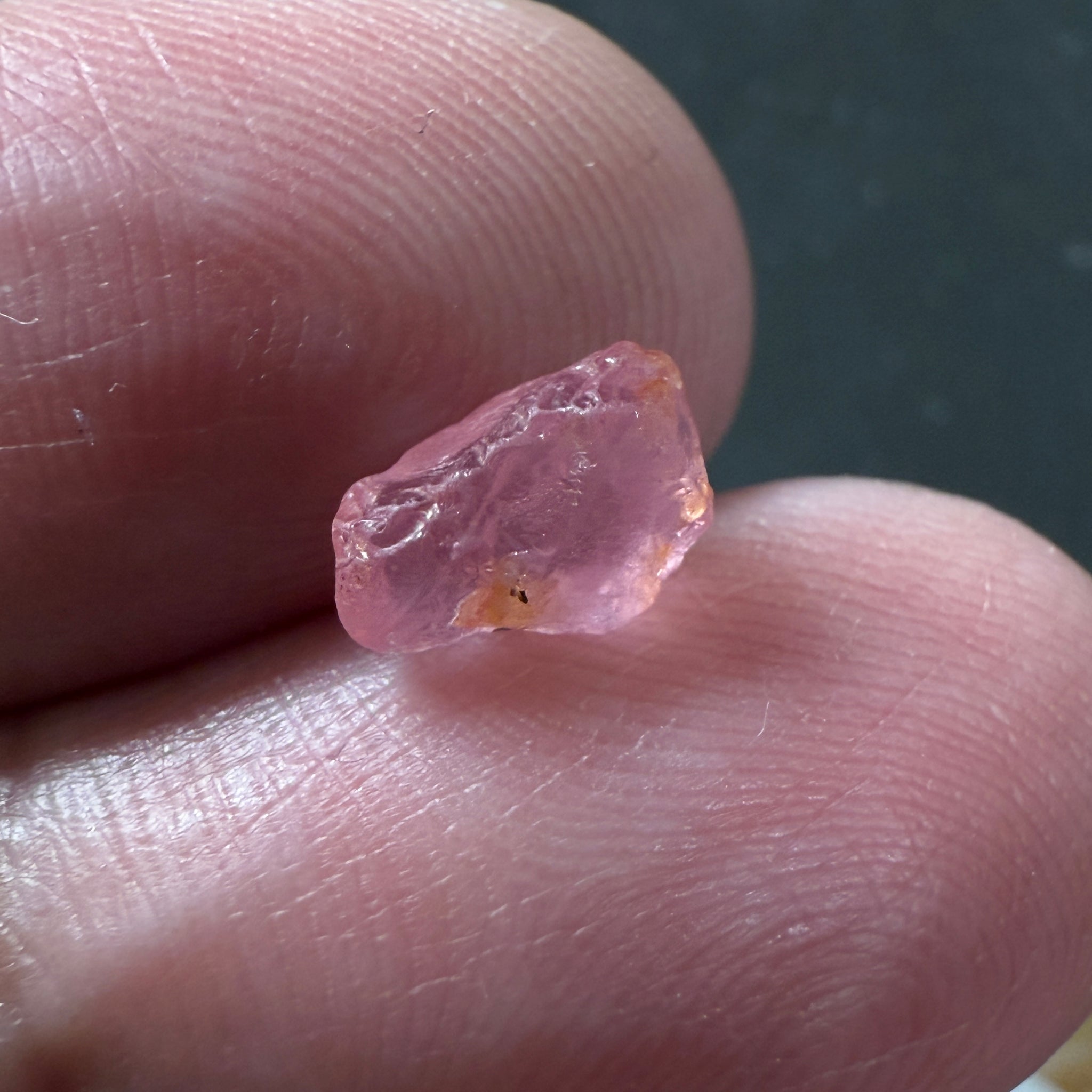 Pink Spinel, Sleepy Baby Pink Colour, 1.77ct, Tanzania, Untreated Unheated, silk giving a milky effect. Very slight crack on the outside of the stone