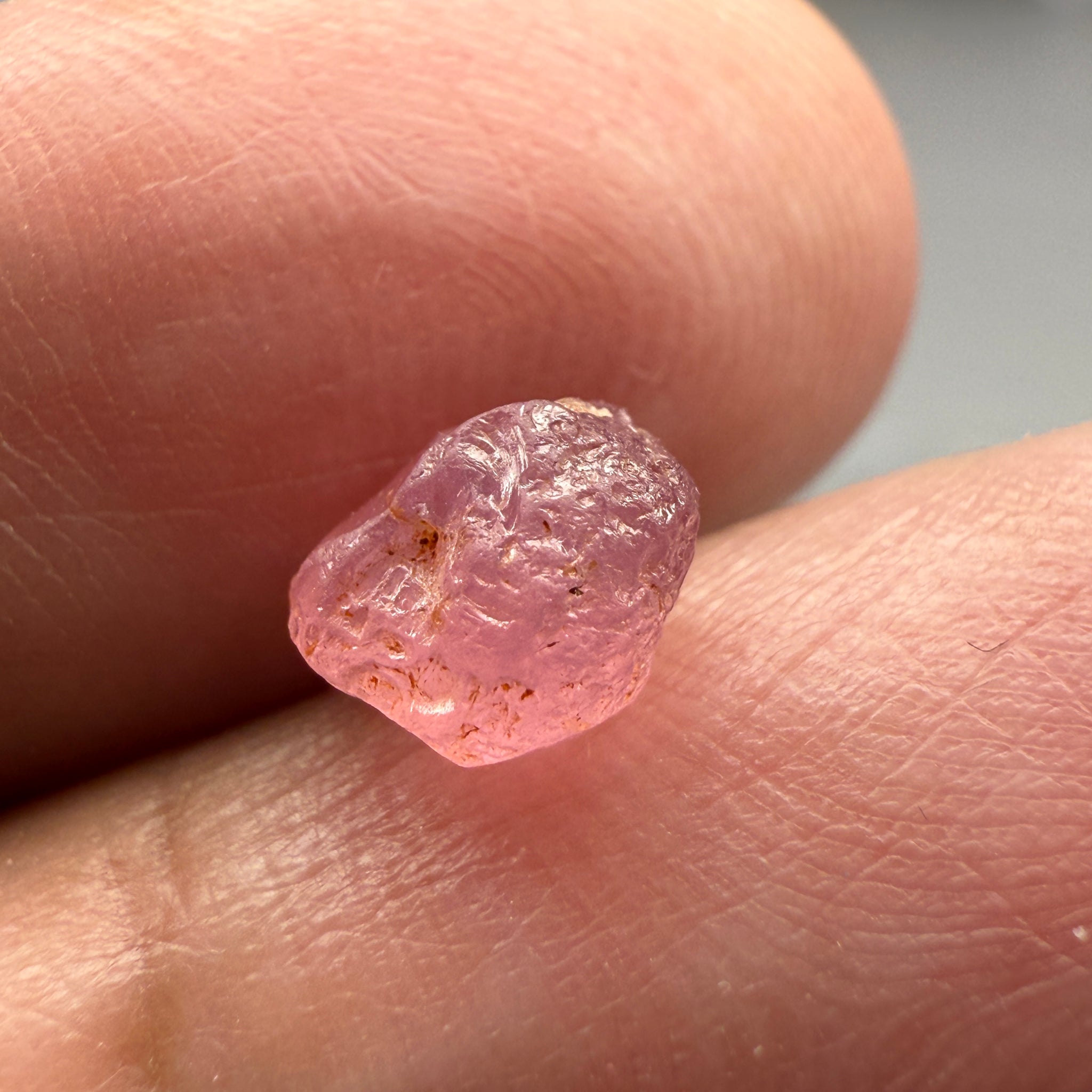 Pink Spinel, Sleepy Baby Pink Colour, 2.11ct, Tanzania, Untreated Unheated, silk giving a milky effect. Tiny white spots, no cracks