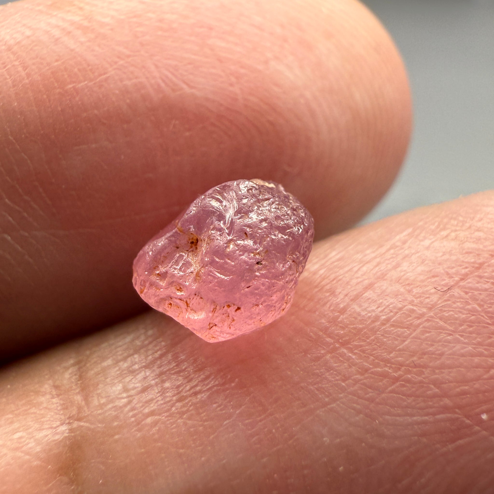 Pink Spinel, Sleepy Baby Pink Colour, 2.11ct, Tanzania, Untreated Unheated, silk giving a milky effect. Tiny white spots, no cracks