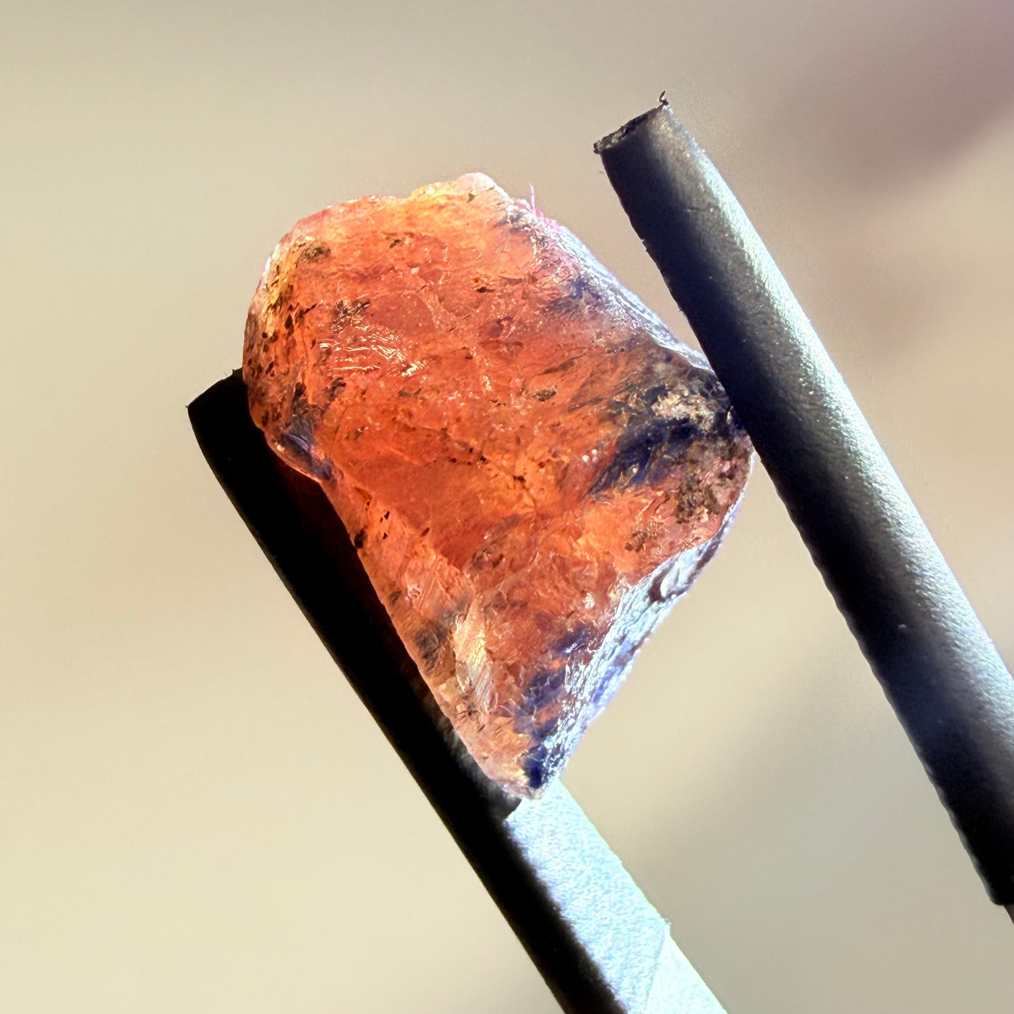 Winza Sapphire Crystal, 10.73ct, Winza, Tanzania, Untreated Unheated, you can cab it, leave as is or set it in jewellery, see backlit pics