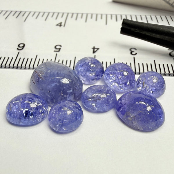 Tanzanite Cabochon, 22.59ct Lot, Merelani, Tanzania, Gently Heated, they look like little pebbles
