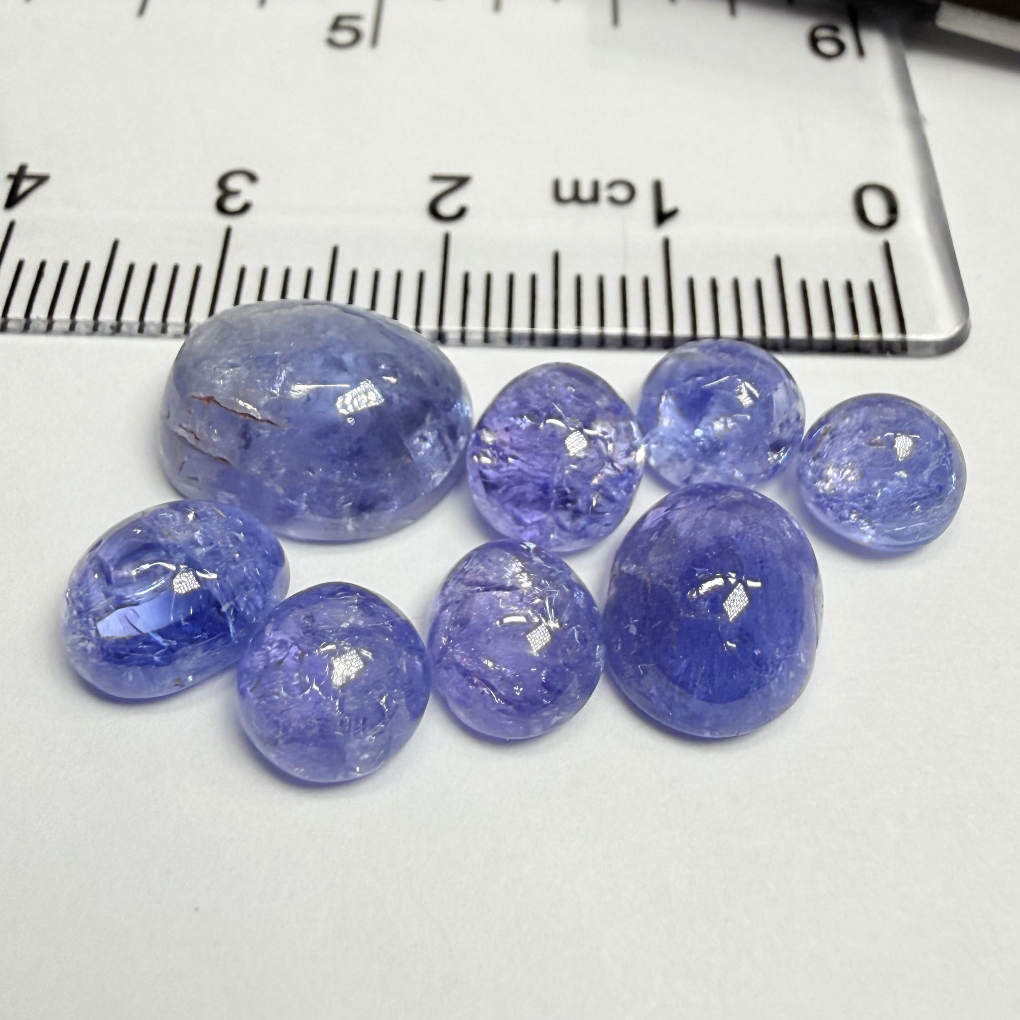 Tanzanite Cabochon, 22.59ct Lot, Merelani, Tanzania, Gently Heated, they look like little pebbles