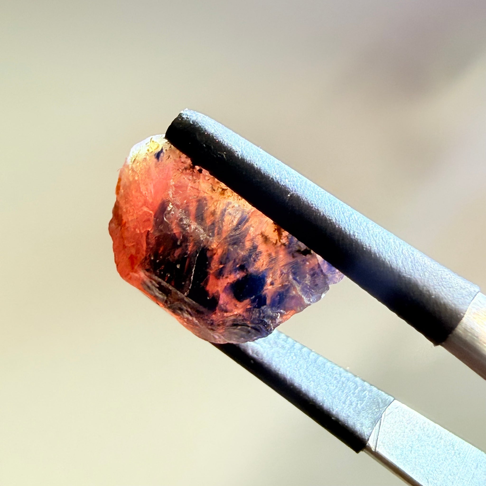 Winza Sapphire Crystal, 10.73ct, Winza, Tanzania, Untreated Unheated, you can cab it, leave as is or set it in jewellery, see backlit pics